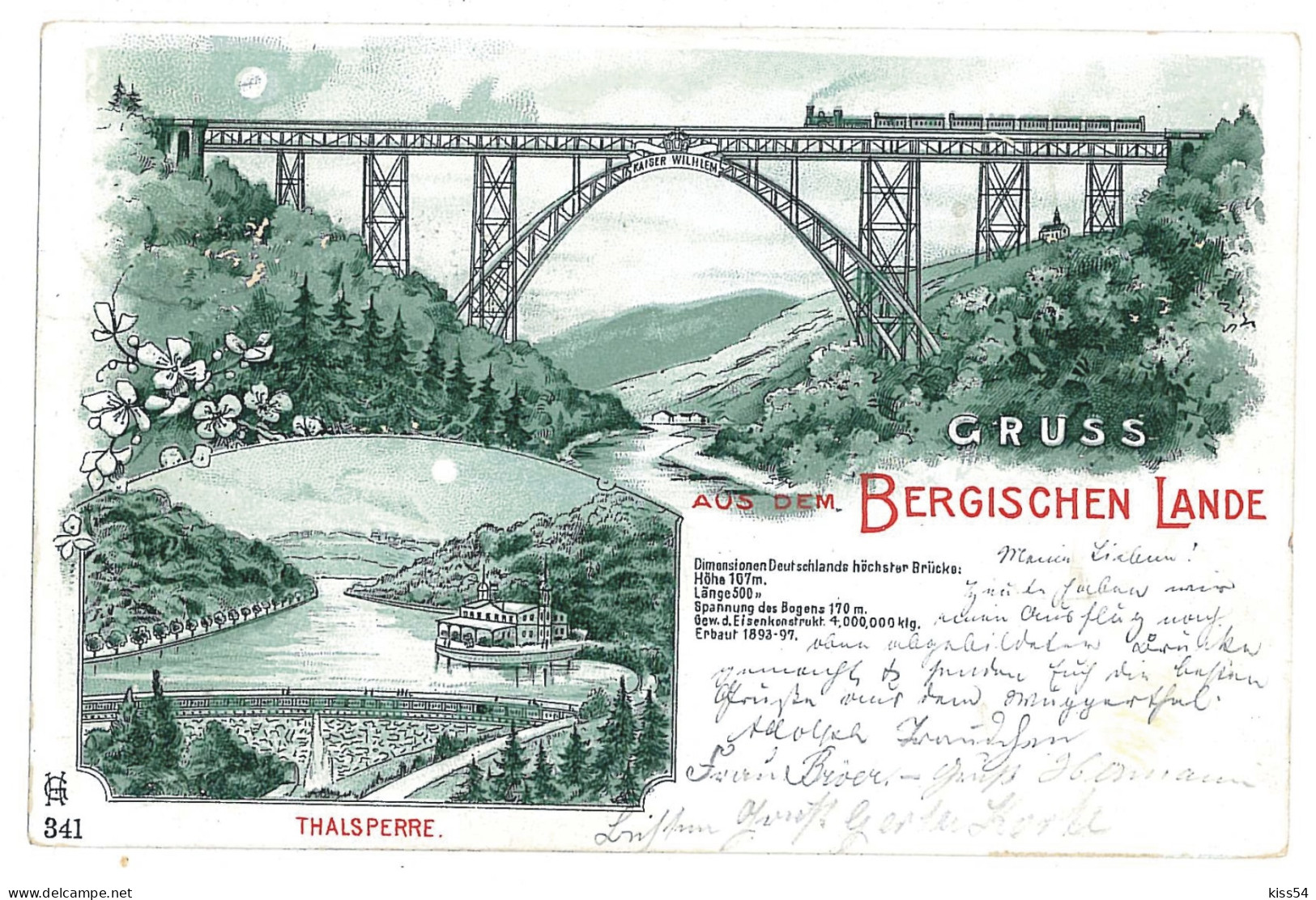 GER 65 - 10201 BERGISCHEN LANDE, Litho, Germany - Old Postcard - Used - 1901 - Bergisch Gladbach