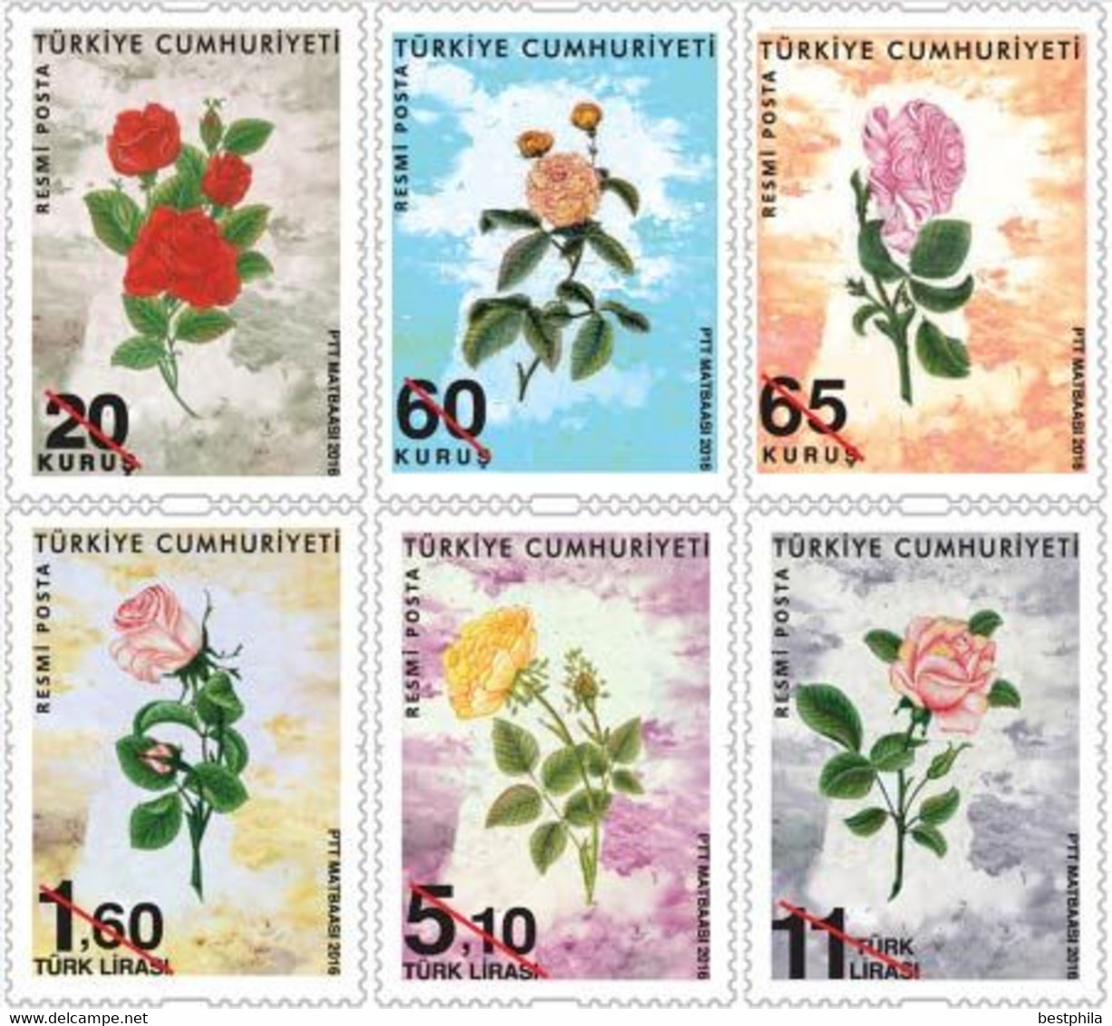 Turkey, Türkei - 2016 - (SUKUFE ROSE) Themed Official Postage Stamps ** MNH - Ungebraucht