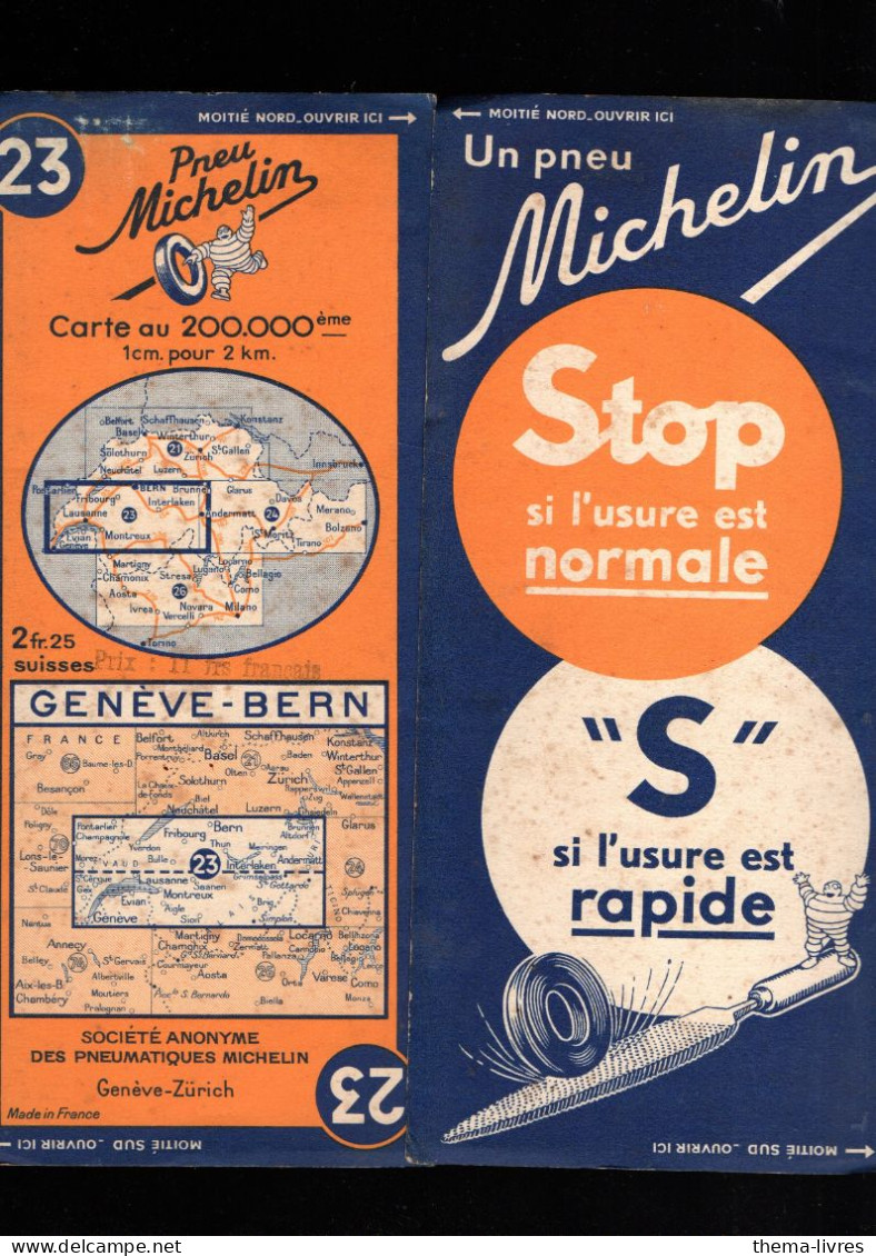 Carte MICHELIN N°23   Code 75/386  Genève-Bern (M6422 /23) - Carte Stradali