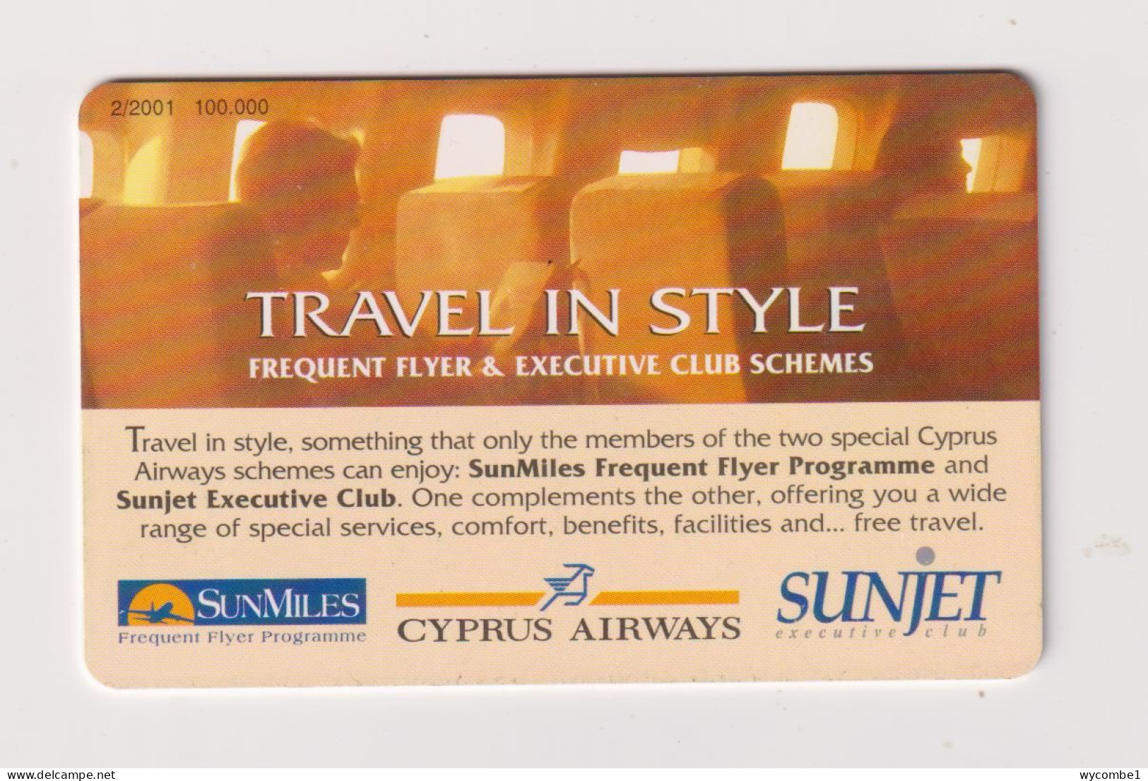 CYPRUS -  Cyprus Airways  Chip  Phonecard - Chypre