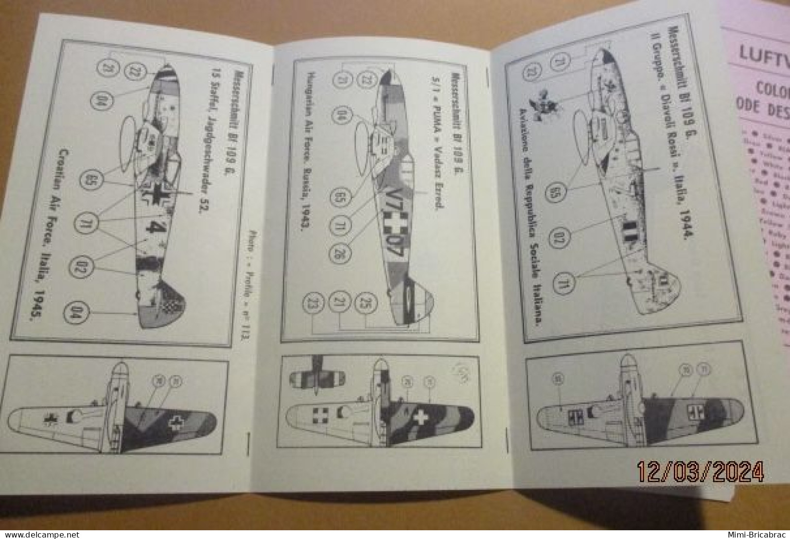 DEC24 : RARE Planche Décals ABT 1/72 Pour 5 AVIONS DE L'AXE 1941-45 : 4 ME 109G ET UN FIAT CR-42 - Flugzeuge