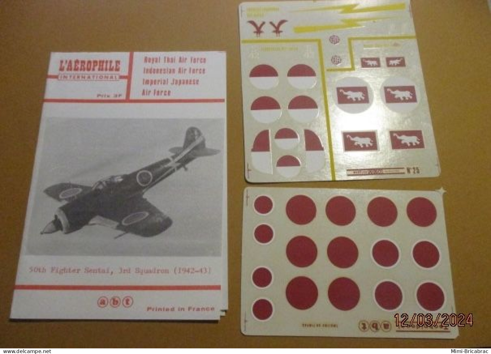 DEC24 : RARE Planche Décals ABT 1/72 Pour 4 Ki-43 HAYATE : JAPON X 3 , THAILANDE , INDONESIE - Avions