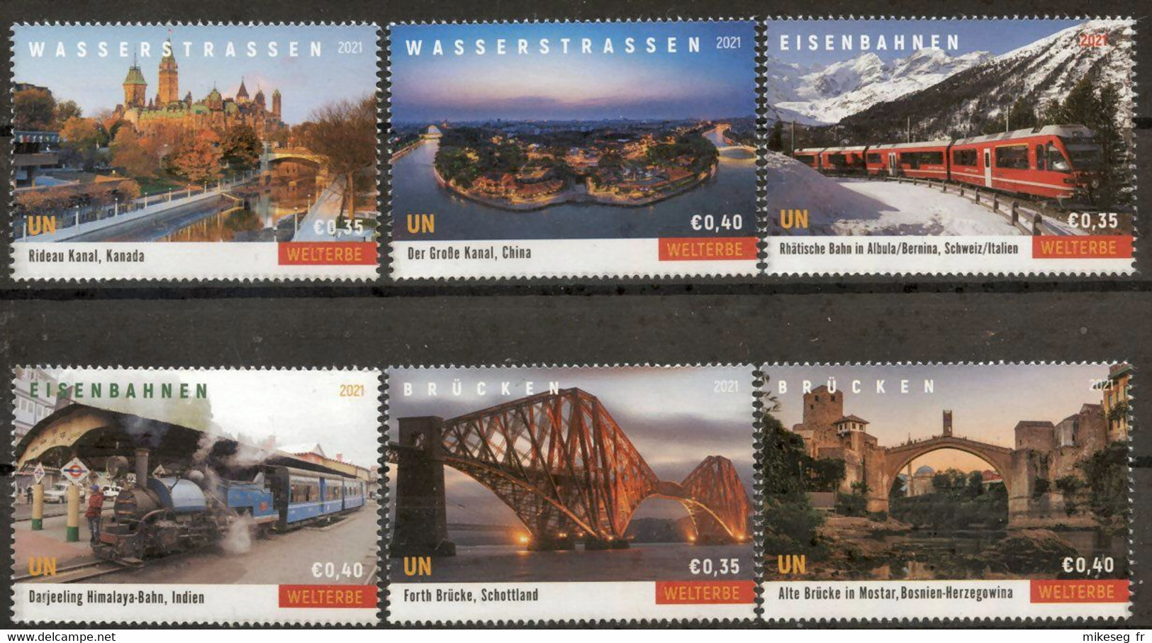 ONU Vienne 2021 - Unesco - Patrimoine Mondial "Waterways, Railways And Bridges" Détachés De Carnet De Prestige ** - Nuevos