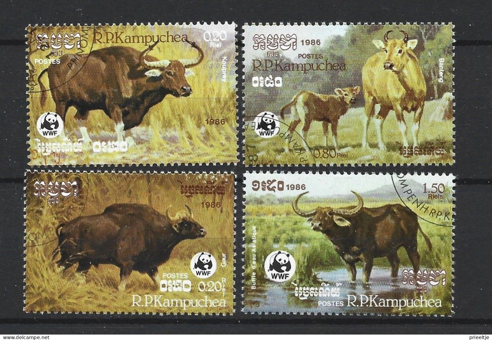 Kampuchea 1986 WWF Endangered Animals Y.T. 695/698 (0) - Kampuchea