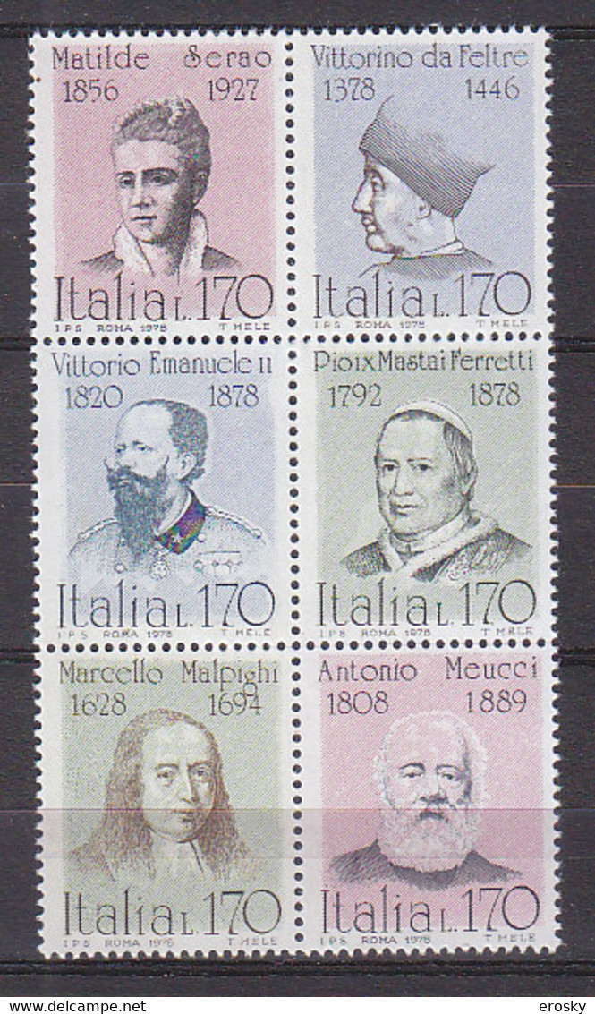 B2097 - ITALIA Ss N°1416/21 - ITALIE Yv N°1345/50 ** CELEBRITES - 1971-80: Neufs