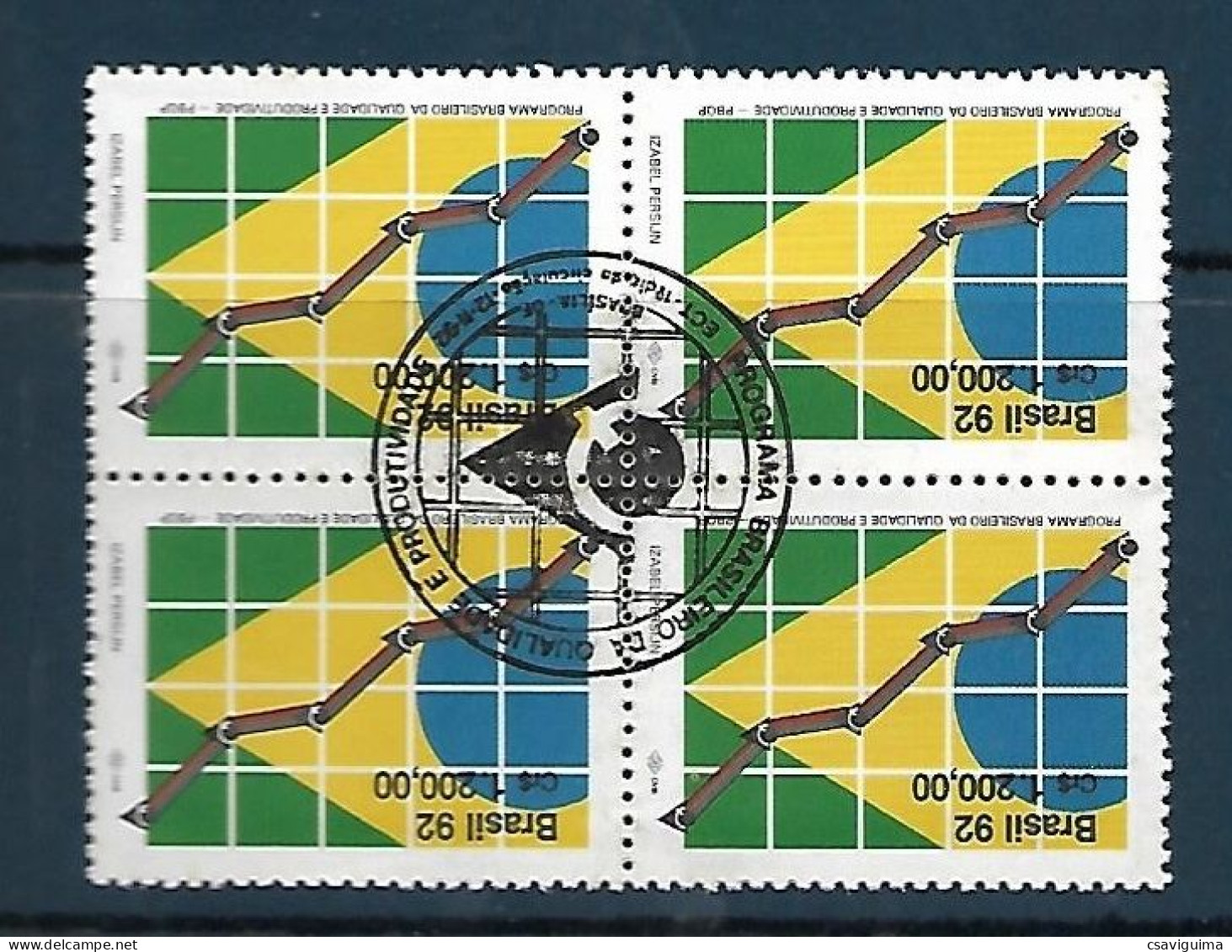 Brasil (Brazil) - 1992 - Block Of 4 CBC: Brazilian Program For Quality & Productivity - Yv 2102 - Usines & Industries
