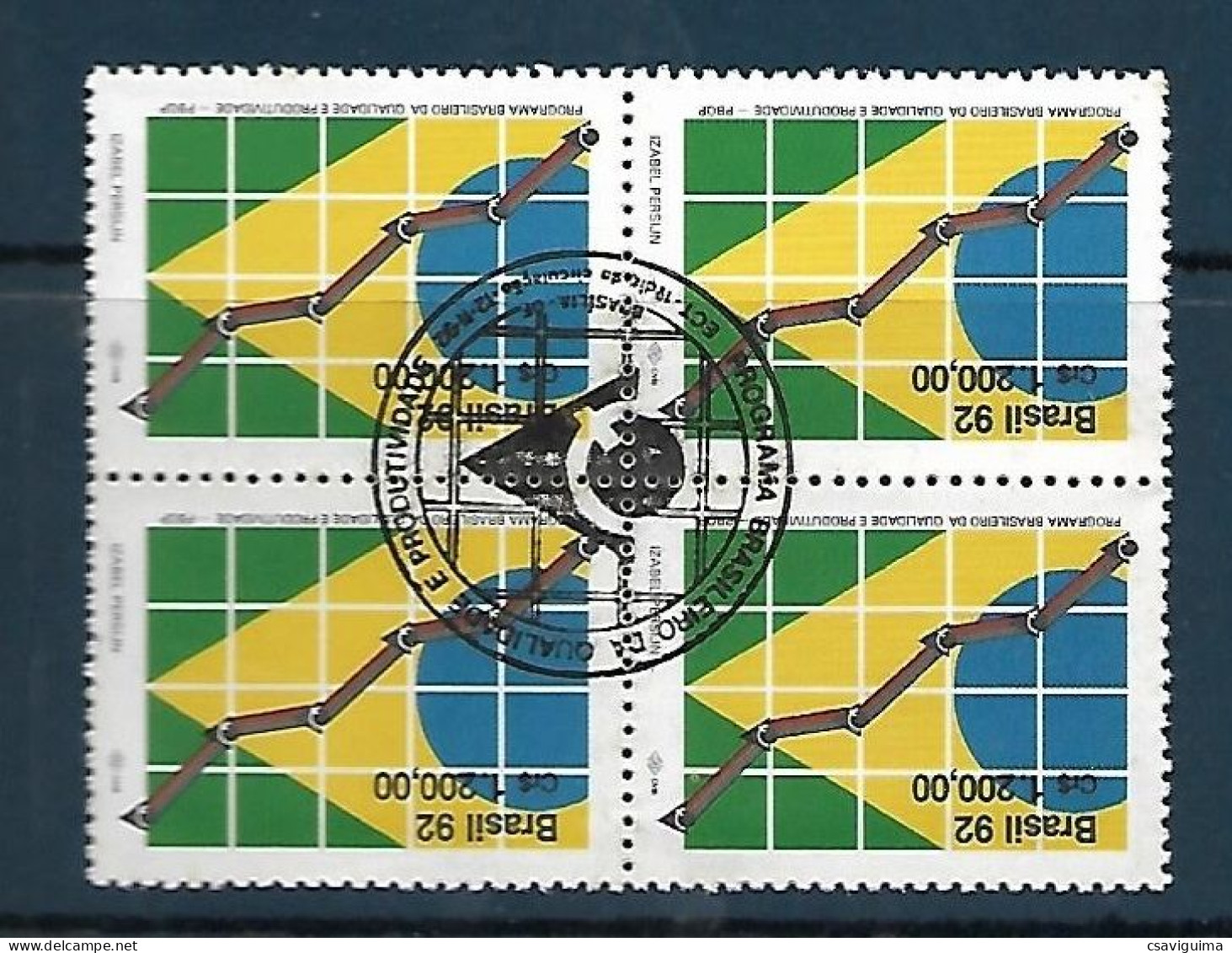 Brasil (Brazil) - 1992 - Block Of 4 CBC: Brazilian Program For Quality & Productivity - Yv 2102 - Fabbriche E Imprese