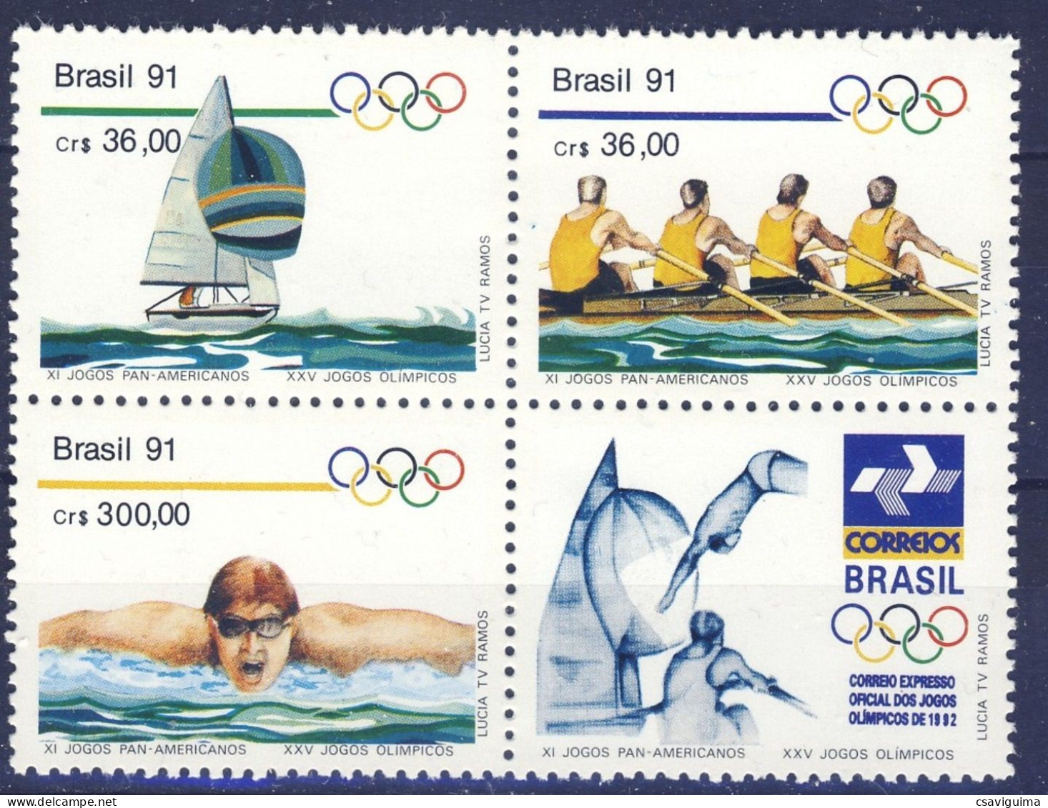 Brasil (Brazil) - 1991 - Olympic Games - Yv 2009/11 - Zomer 1992: Barcelona