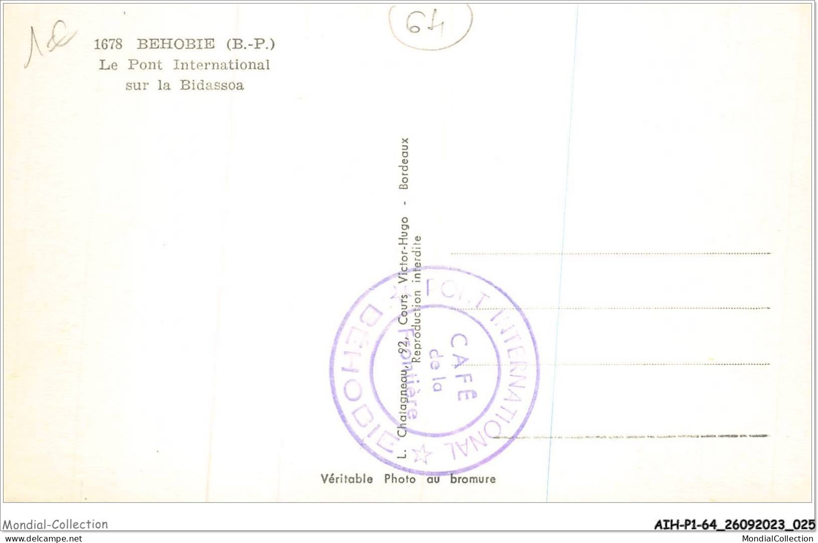 AIHP1-64-0013 - BEHOBIE - Le Pont International  - Béhobie