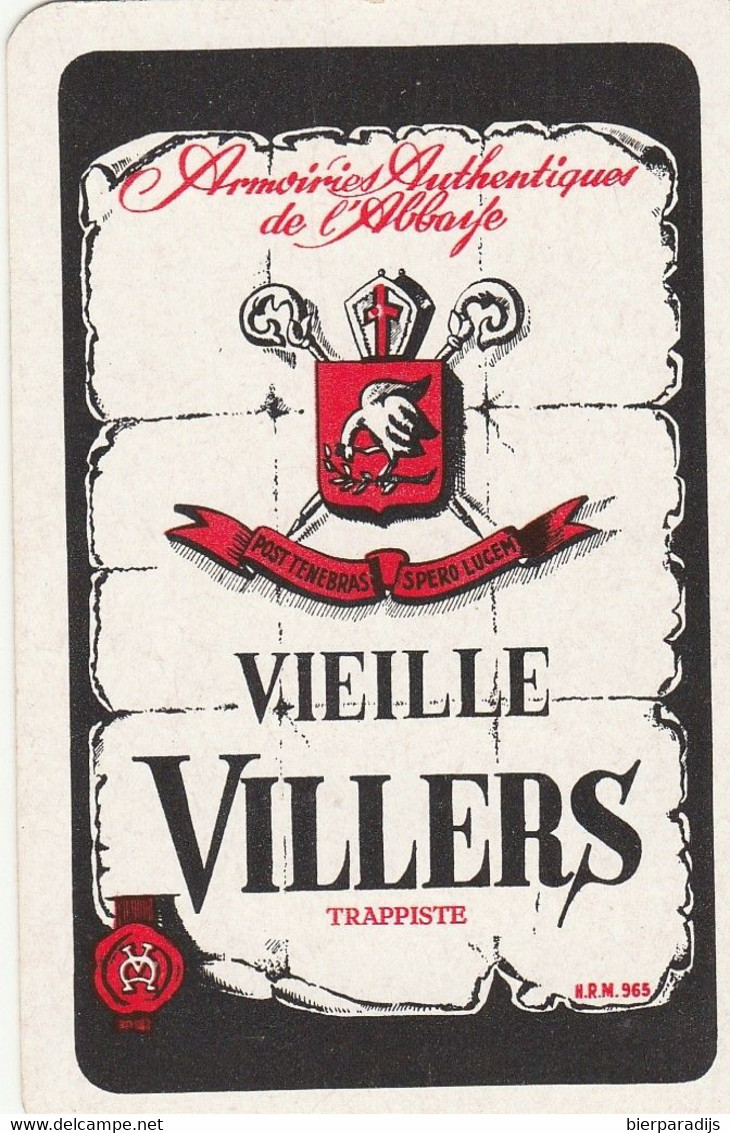 Speelkaart  - Vieille  Villers  _ Trappiste - Other & Unclassified