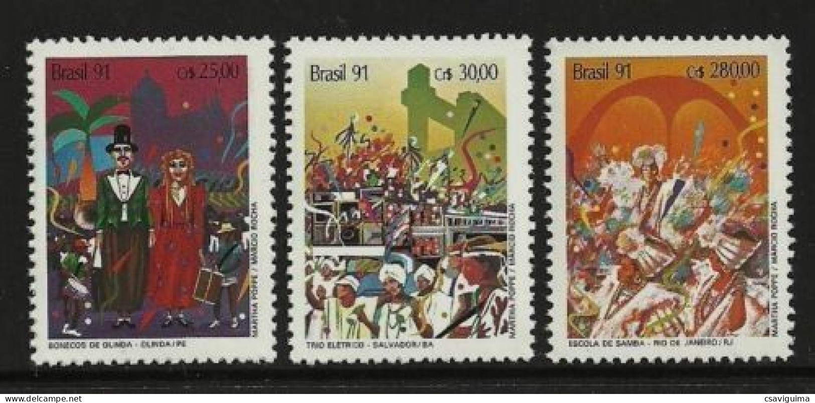 Brasil (Brazil) - 1991 - Brazilian Carnival - Yv 2004/6 - Karnaval