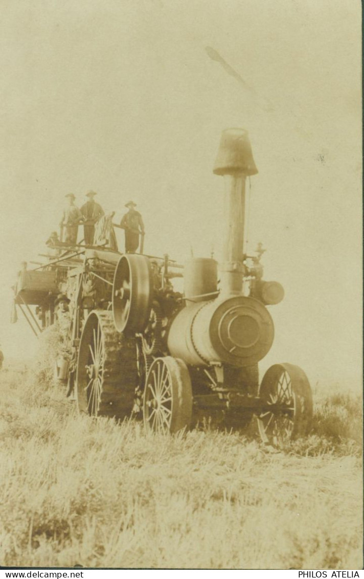 CPA CP Carte Photo Uruguay Machine Agricole à Moissonner Américaine Voir Texte Au Verso Agriculture - Uruguay