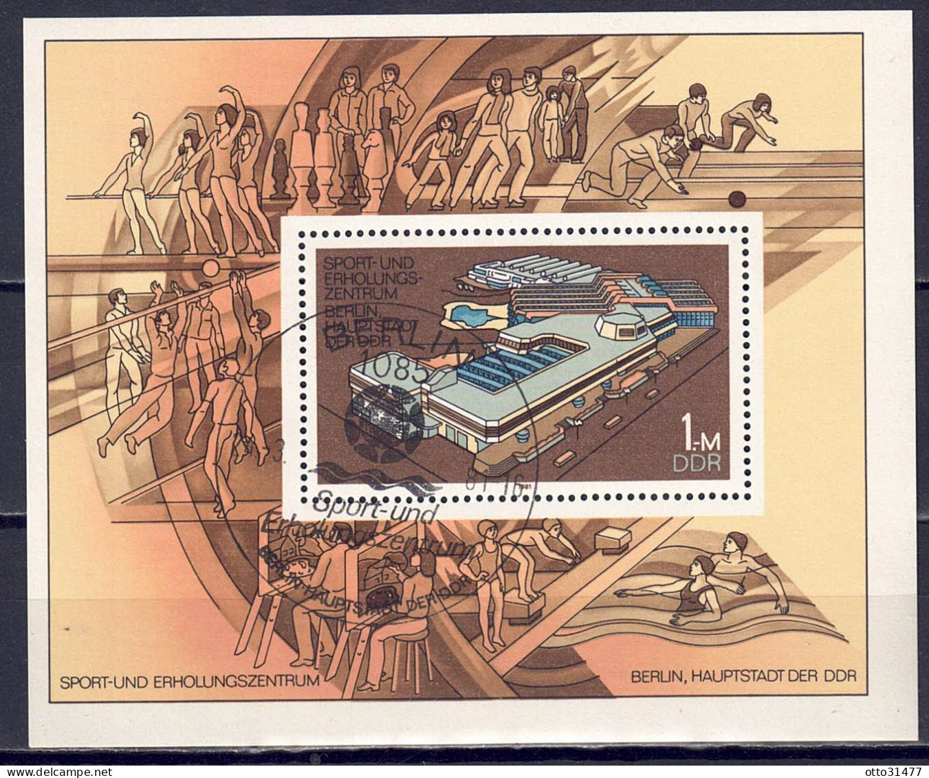 DDR 1981 - Sport- Und Erholungszentrum, Block 64, Gestempelt / Used - 1981-1990