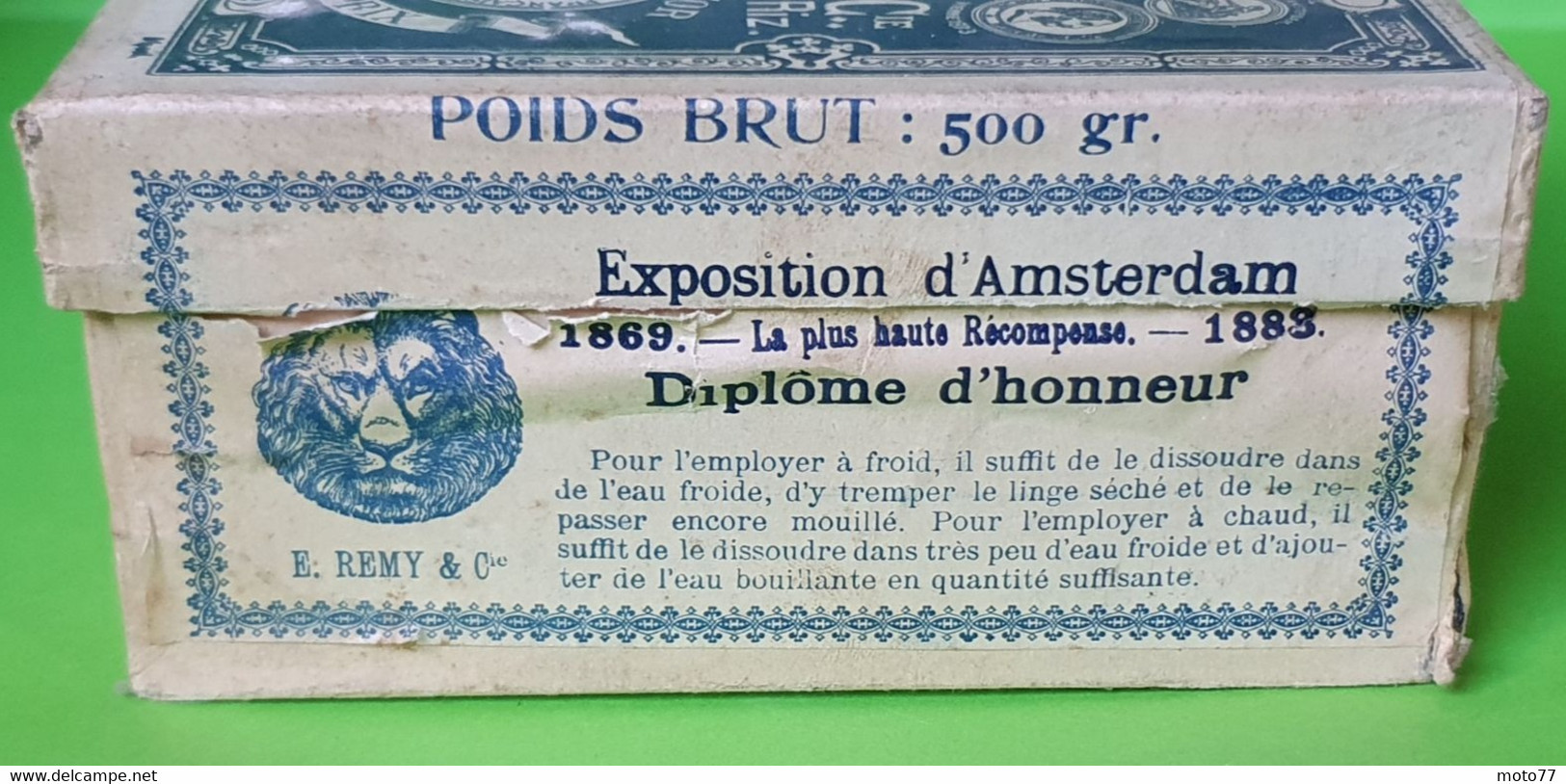 Ancienne BOITE carton pleine n2- Publicité AMIDON REMY - Tête de Lion - Prix Exposition Paris 1867 1878 1889 - vers 1900