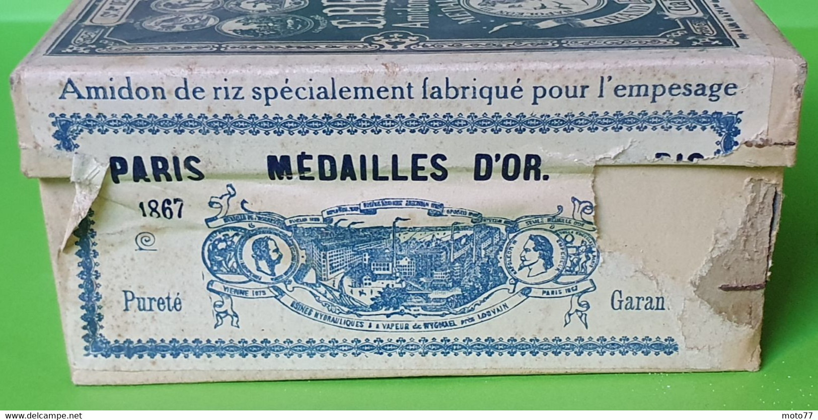 Ancienne BOITE carton pleine n2- Publicité AMIDON REMY - Tête de Lion - Prix Exposition Paris 1867 1878 1889 - vers 1900