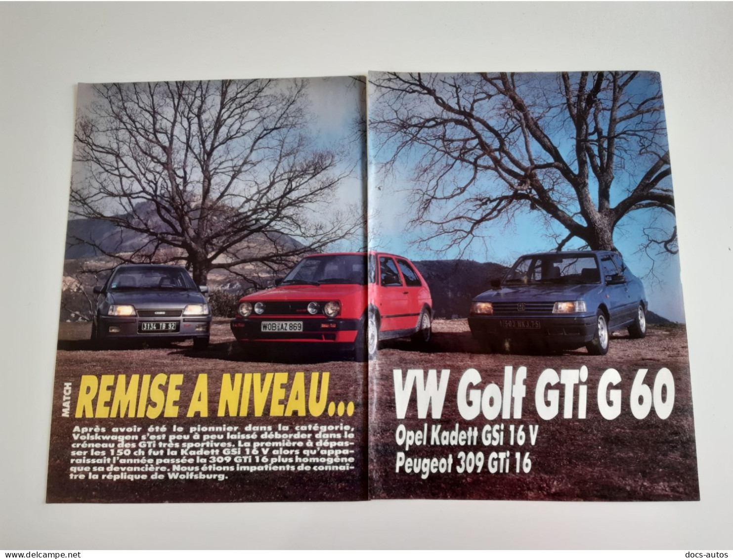 Volkswagen Golf / Peugeot 309 / Opel Kadett - Coupure De Presse Automobile - Voitures