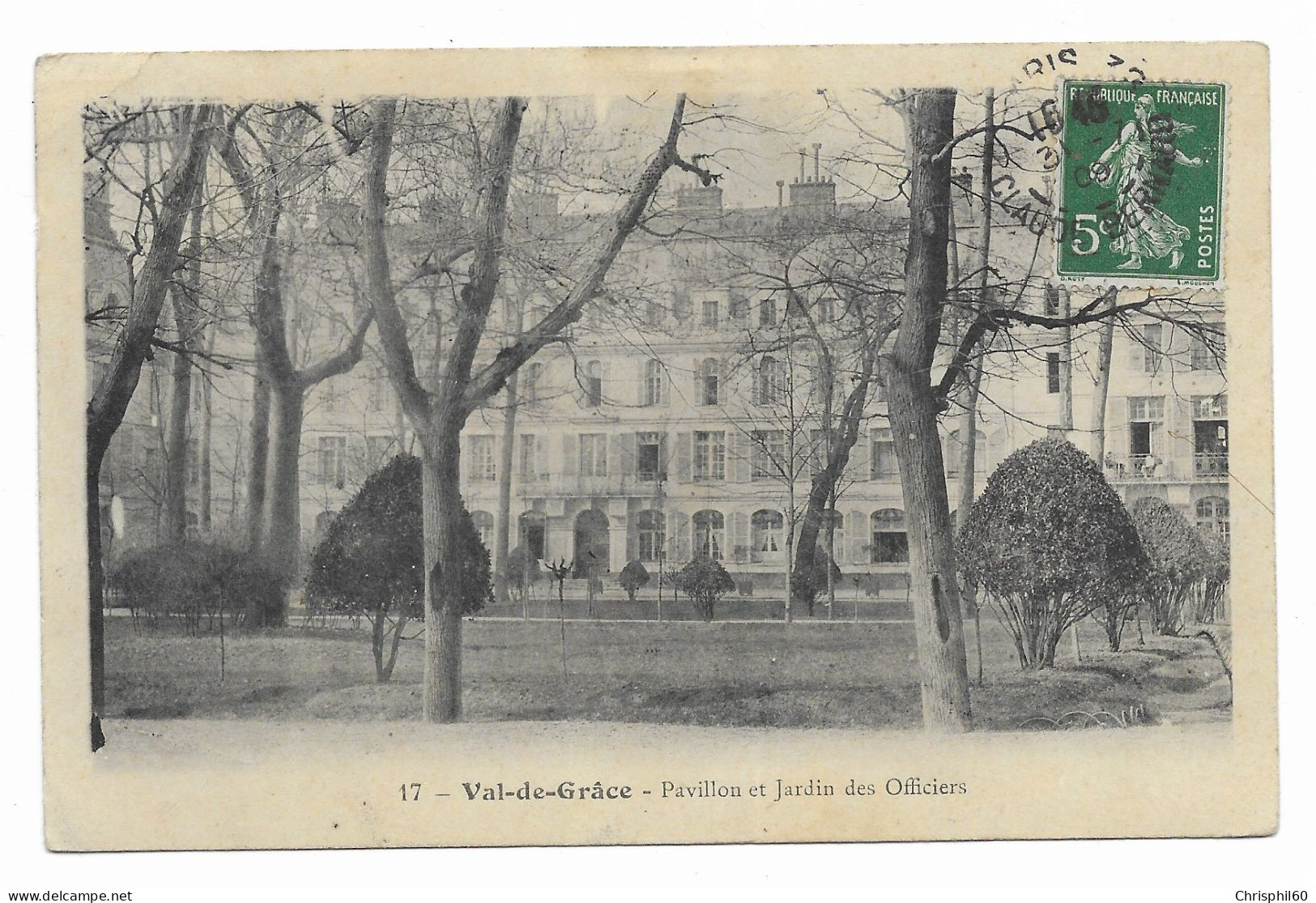 CPA Circulée En 1909 - Paris - Val-de-Grâce - Pavillon Et Jardin Des Officiers - - Health, Hospitals