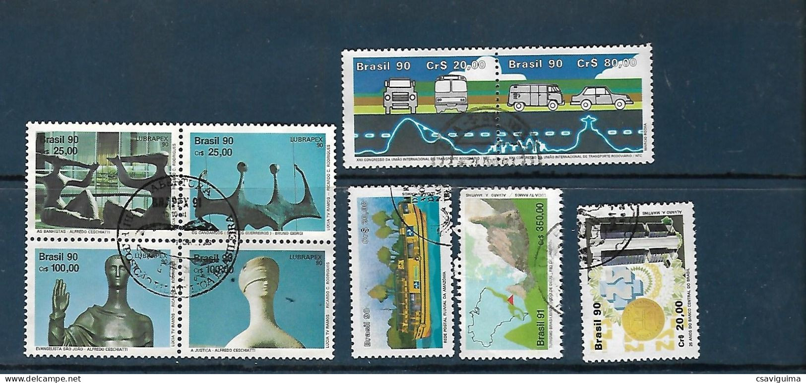 Brasil (Brazil) - 1990 - Set 8 Stamps: Used, Hinged (#11) - Gebraucht