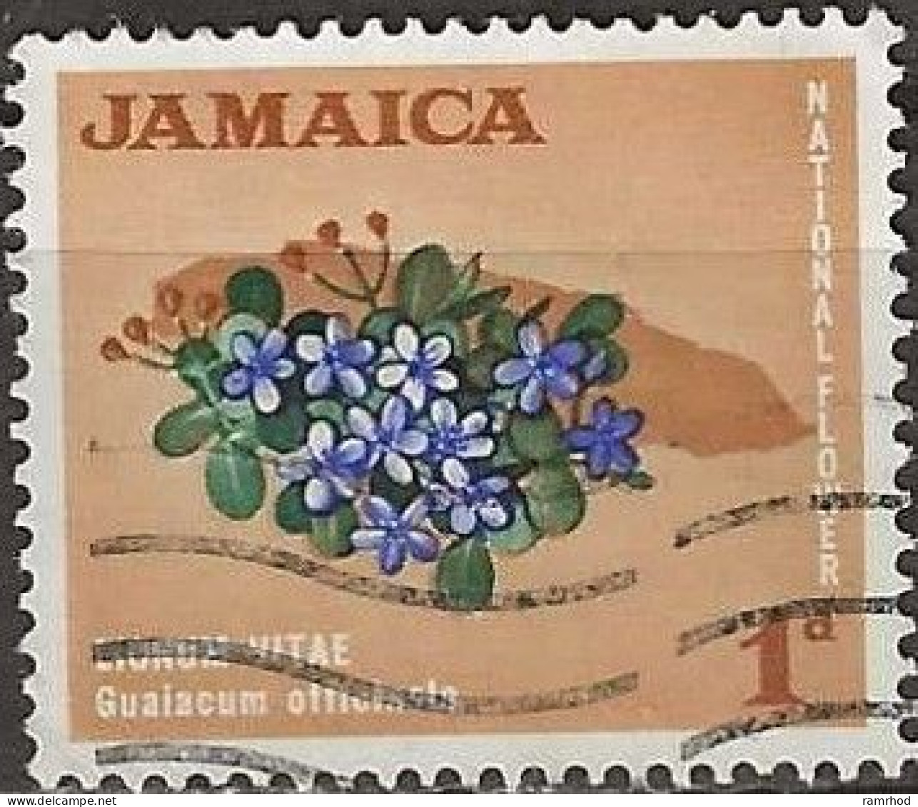 JAMAICA 1964 Lignum Vitae - 1d. - Multicoloured FU - Jamaica (1962-...)