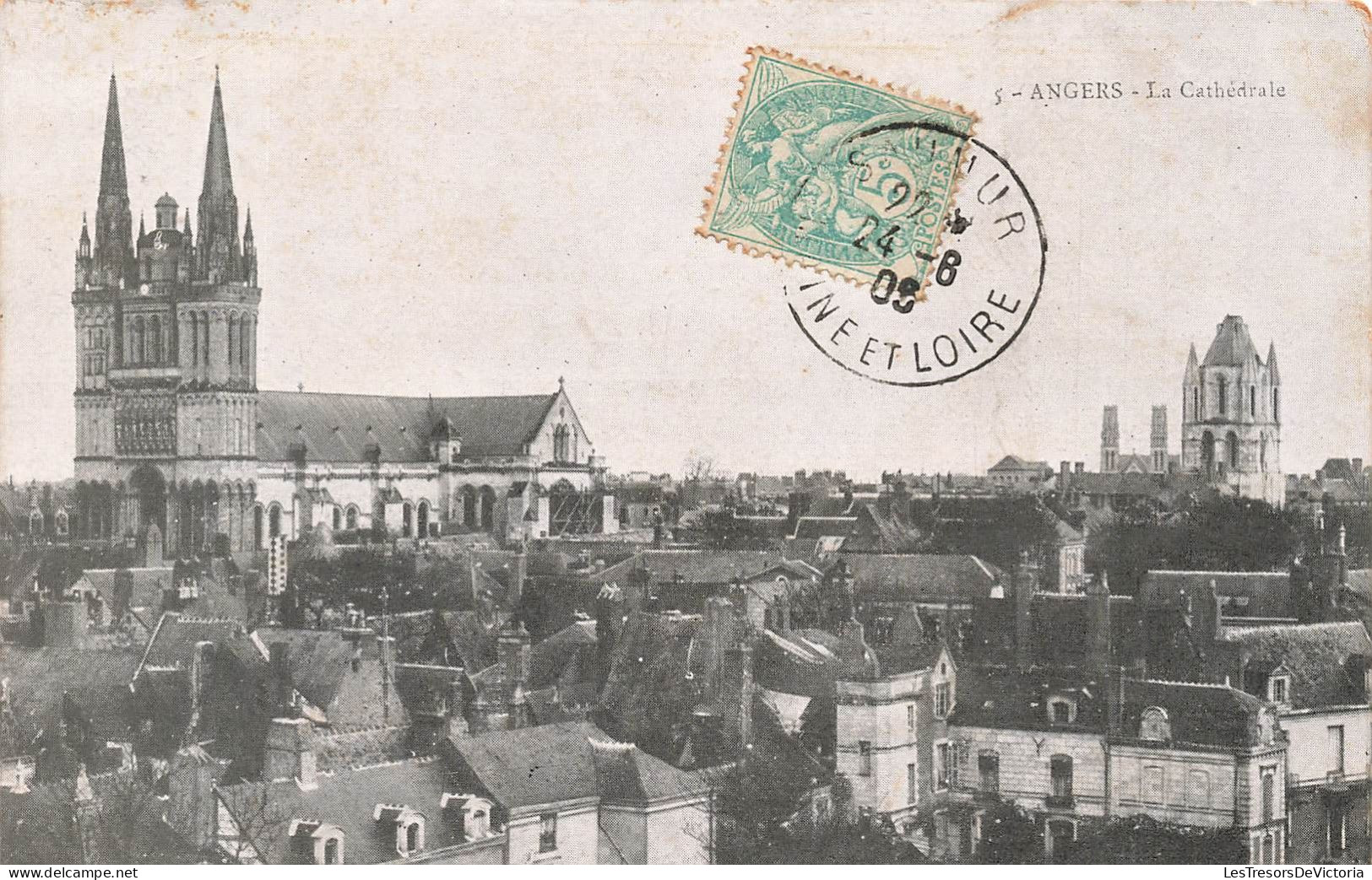 FRANCE - Angers - La Cathédrale - Vue Au Loin De La Cathédrale - Vue De L'extérieur - Carte Postale Ancienne - Angers