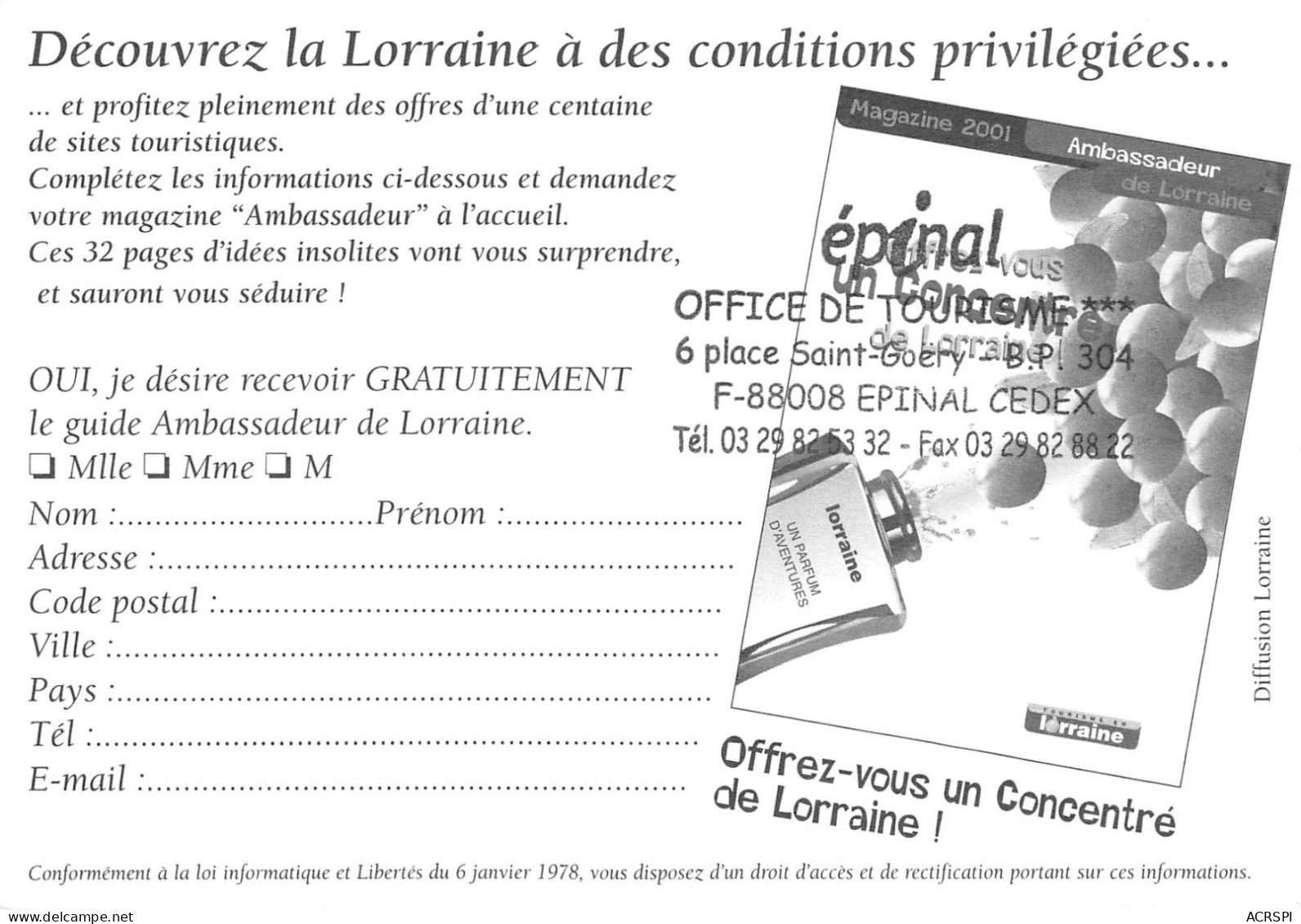 Lorraine Parfum D Aventure Un Concentre De Lorraine (SCAN RECTO VERSO)NONO0076 - Lorraine