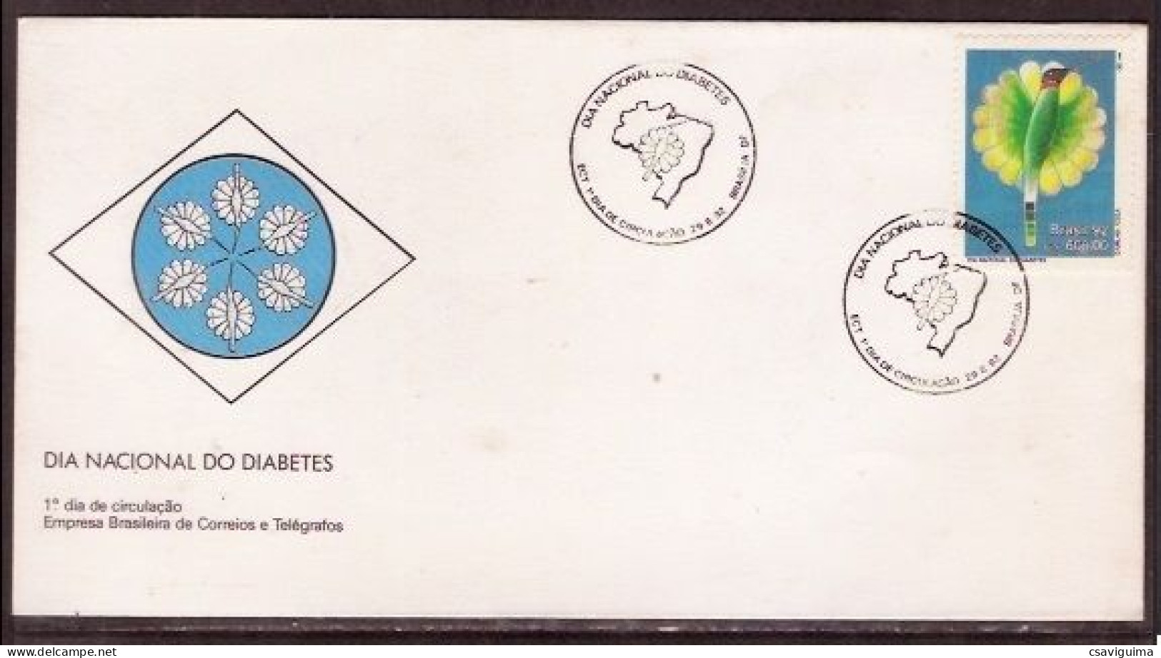 Brasil (Brazil) - 1990 - FDC: National Diabetes Day - Yv 2082 - Médecine