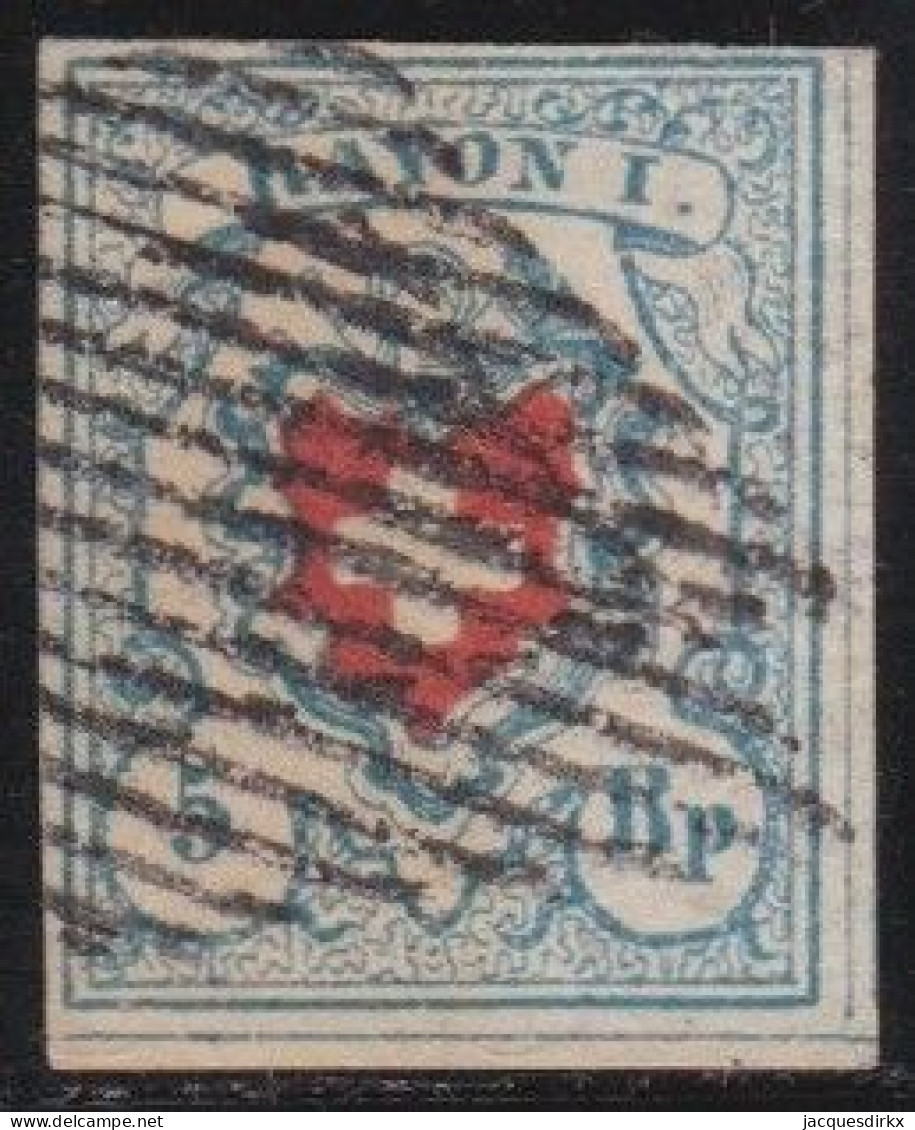 Suisse   .  Yvert  .    14  (2 Scans)    .     O        .    Oblitéré - 1843-1852 Kantonalmarken Und Bundesmarken