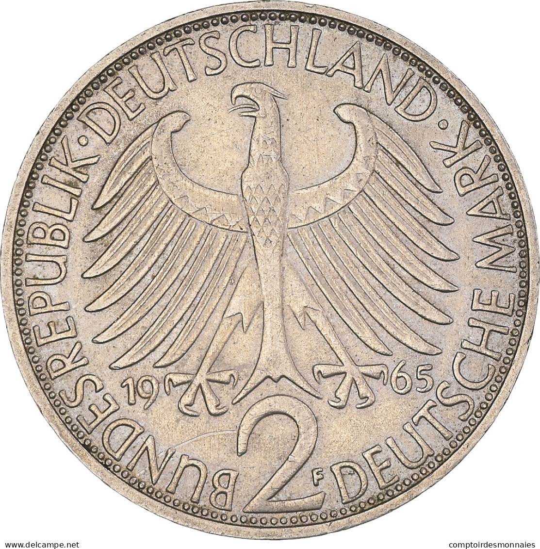 Monnaie, République Fédérale Allemande, 2 Mark, 1965, Stuttgart, TTB - 2 Marcos
