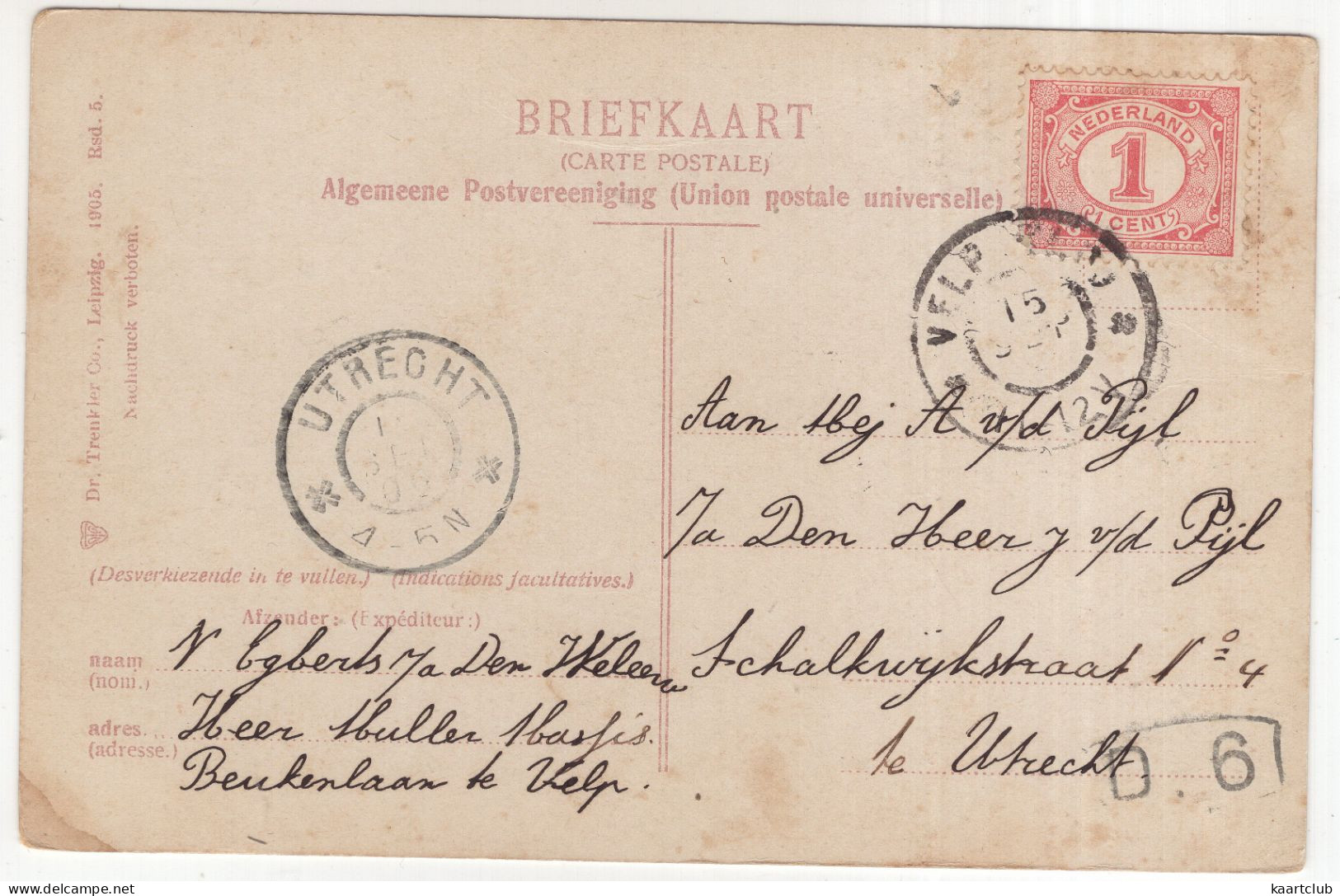 Kasteel Roosendaal - (Nederland/Holland) - 1906 - Dr. Trenkler 1905. Rsd. 5. - Velp / Rozendaal