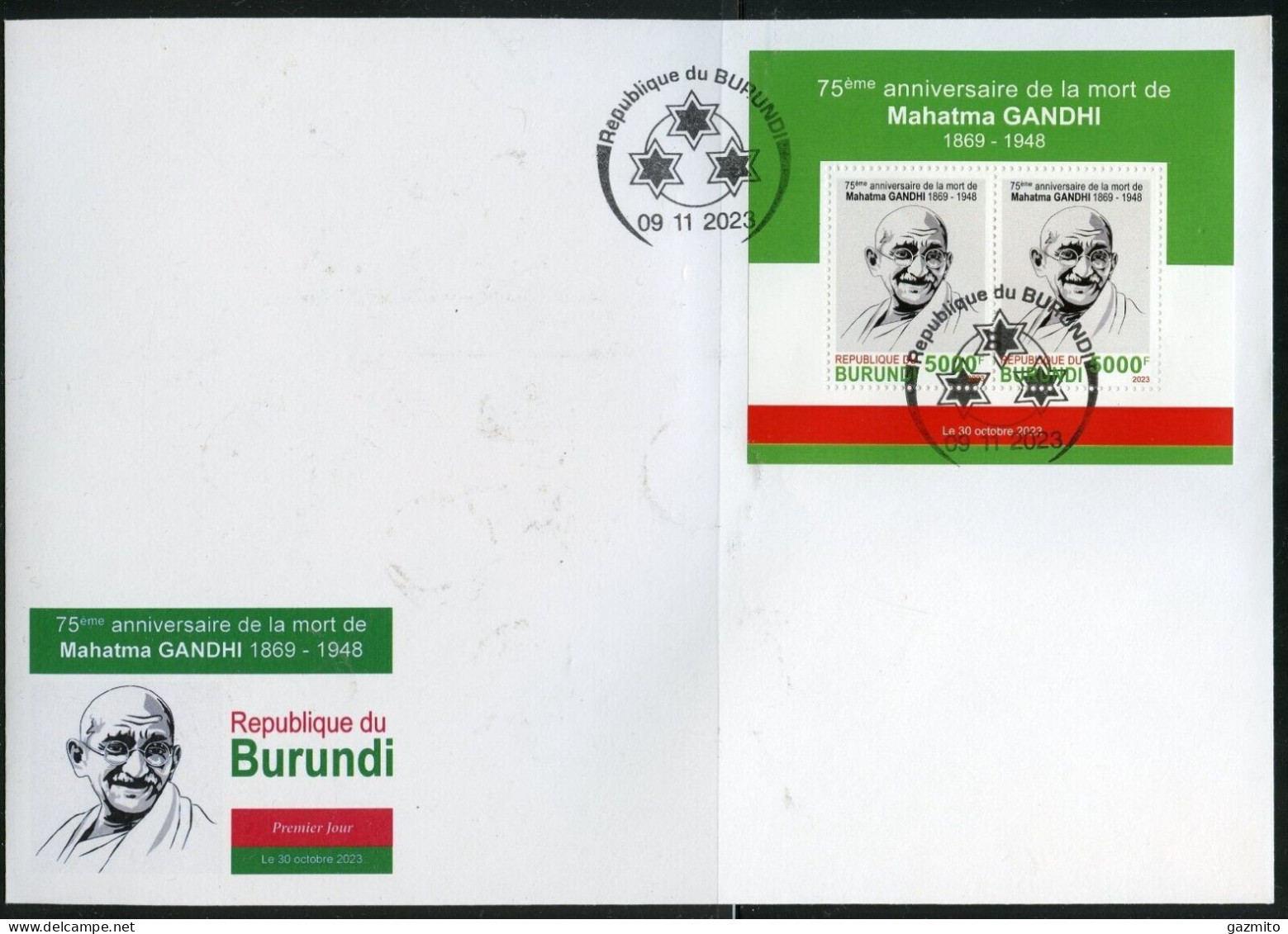 Burundi 2023, Gandhi, BF In FDC - Mahatma Gandhi