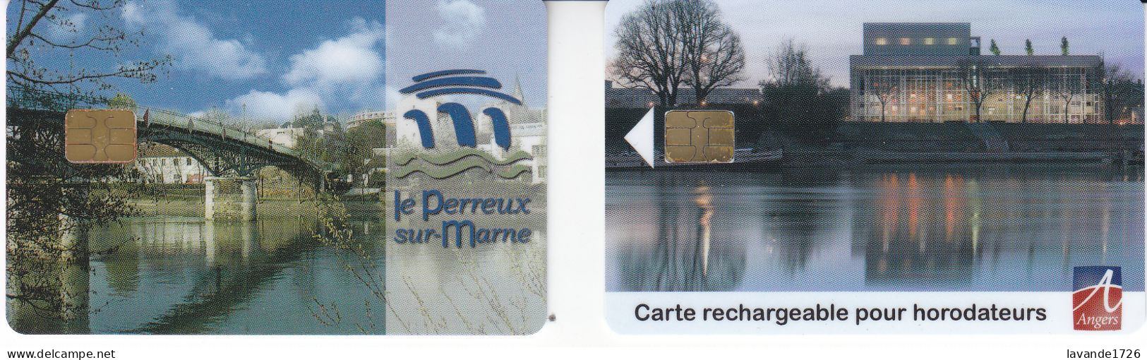 Lot De 2 Cartes De Stationnement De ANGERS Et LE PERREUX / MARNE - Parkkarten