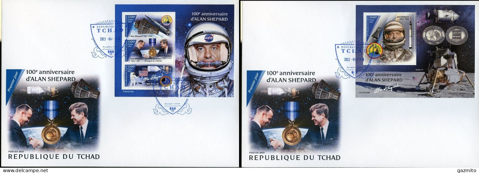 Tchad 2023, Space, Shepard, 3val In BF +BF In 2FDC - Afrique