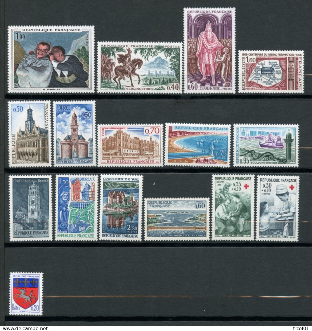 France, Yvert Année Complète 1966**, Luxe, 1468/1510, 43 Timbres , MNH - 1960-1969