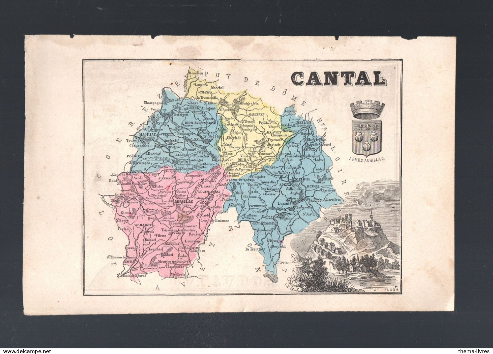 Carte Départementale Couleur  XIXe ..  Recto; CANTAL  Verso CHARENTE     (M6423  A) - Cartes Géographiques