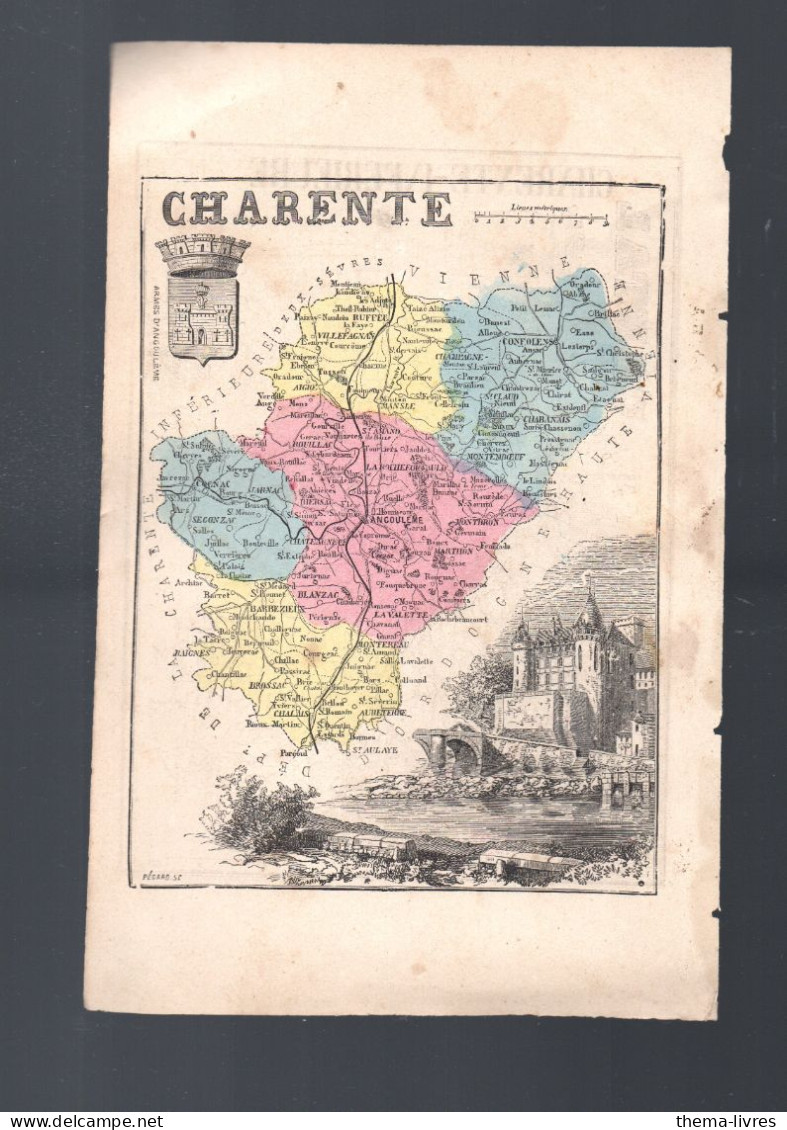 Carte Départementale Couleur  XIXe ..  Recto; CANTAL  Verso CHARENTE     (M6423  A) - Cartes Géographiques