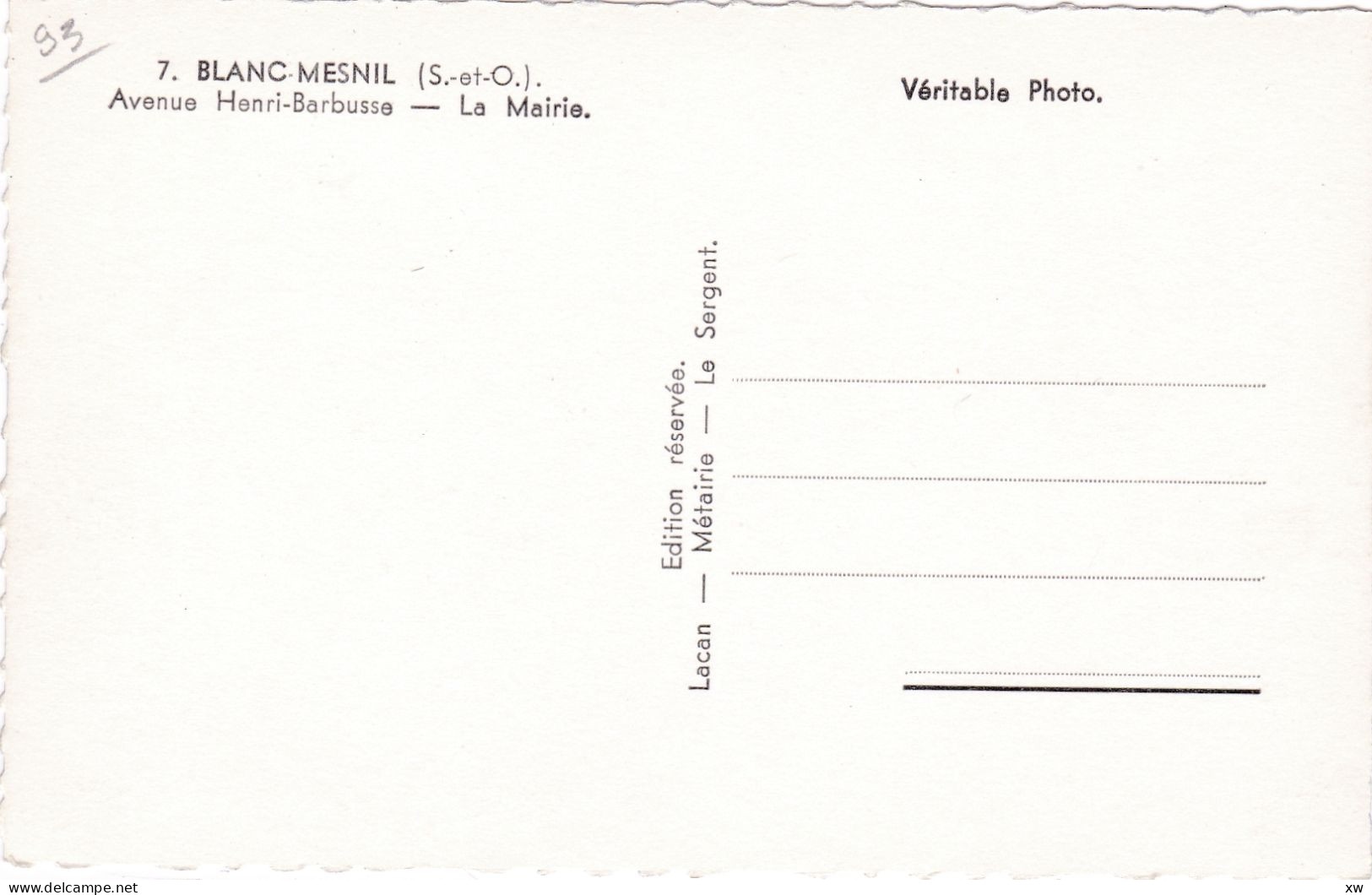 LE BLANC-MESNIL -93- CPSM - Avenue Henri-Barbusse - La Mairie - Animation - 12-03-24 - Le Blanc-Mesnil
