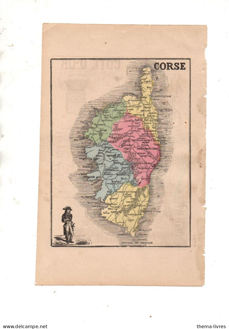 Carte Départementale Couleur  XIXe ..  Recto; CORSE   Verso CORREZE    (M6423  C) - Cartes Géographiques