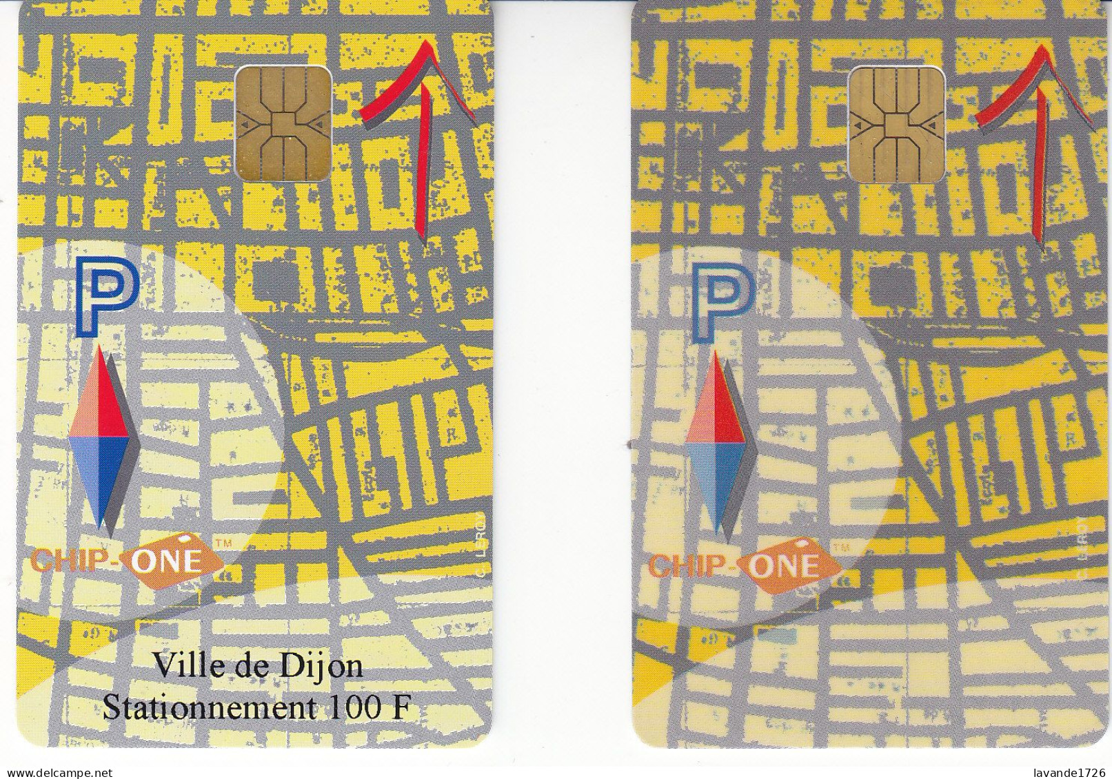 Lot De 2 Cartes De Stationnement De DIJON Différentes - Tarjetas De Estacionamiento (PIAF)