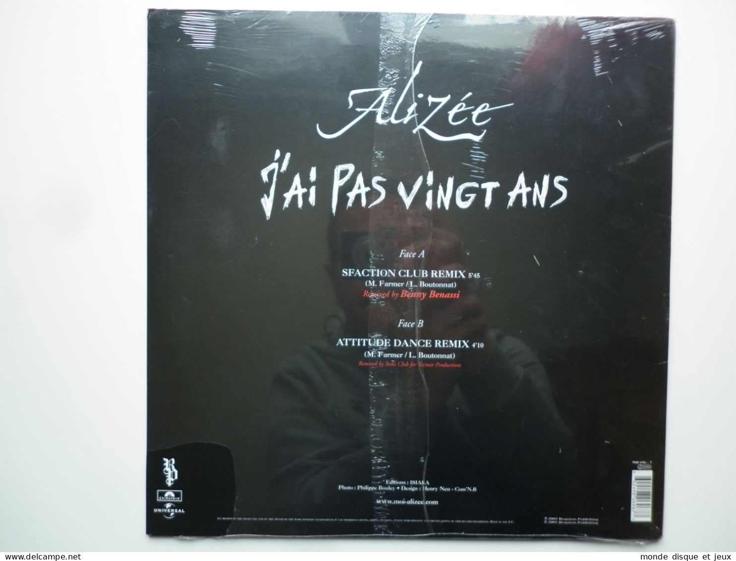 Alizee Maxi 45Tours Vinyle J'ai Pas Vingt Ans Couleur Rose Transparent - 45 T - Maxi-Single