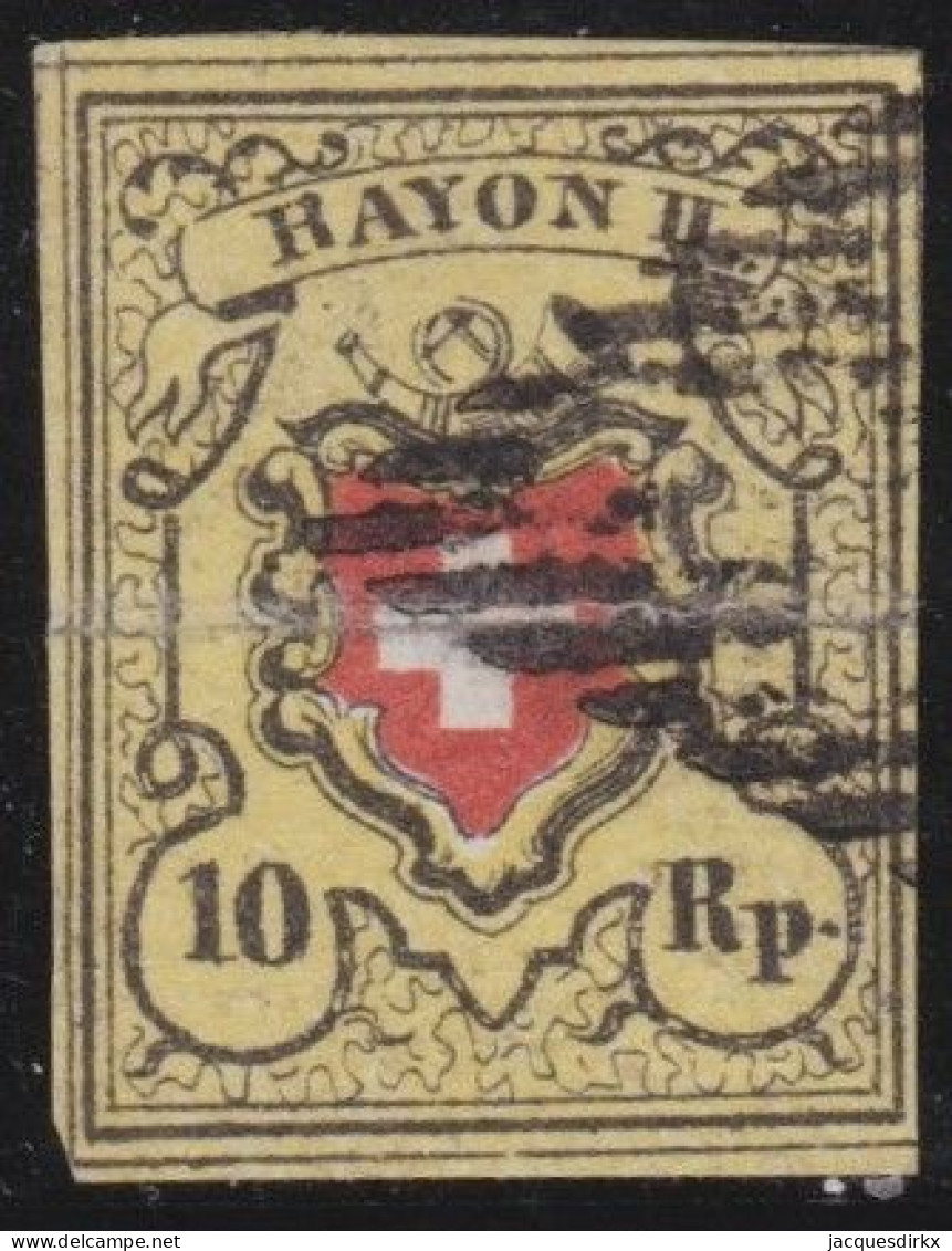 Suisse   .  Yvert  .    15  (2 Scans)   .     O        .    Oblitéré - 1843-1852 Federal & Cantonal Stamps