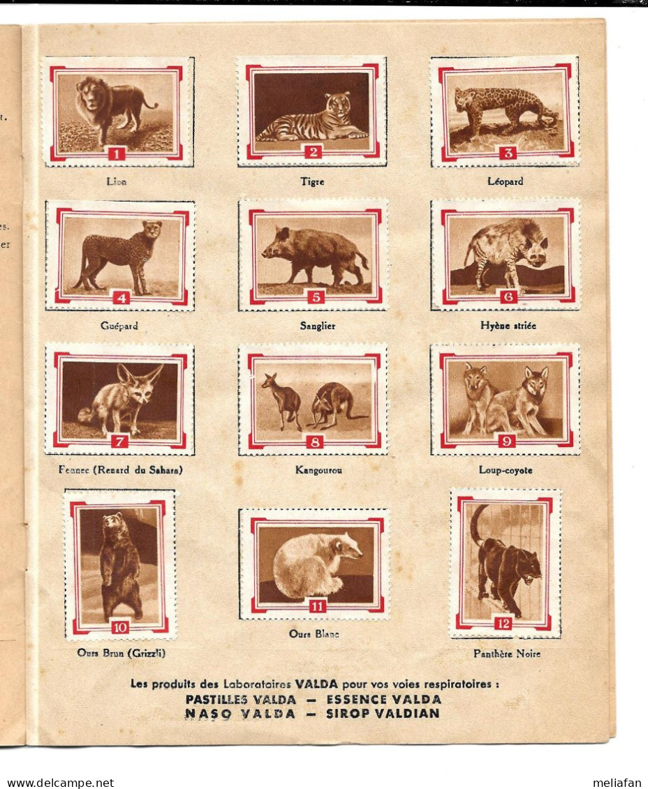 GF586 - ALBUM COLLECTEUR PASTILLES VALDA - ANIMAUX SAUVAGES - Albums & Catalogues