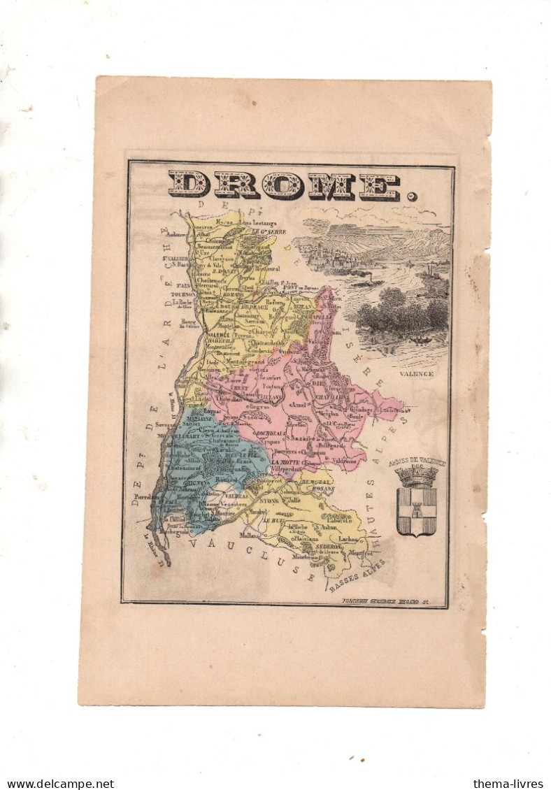 Carte Départementale Couleur  XIXe ..  Recto; DOUBS  Verso DROME    (M6423  D) - Cartes Géographiques