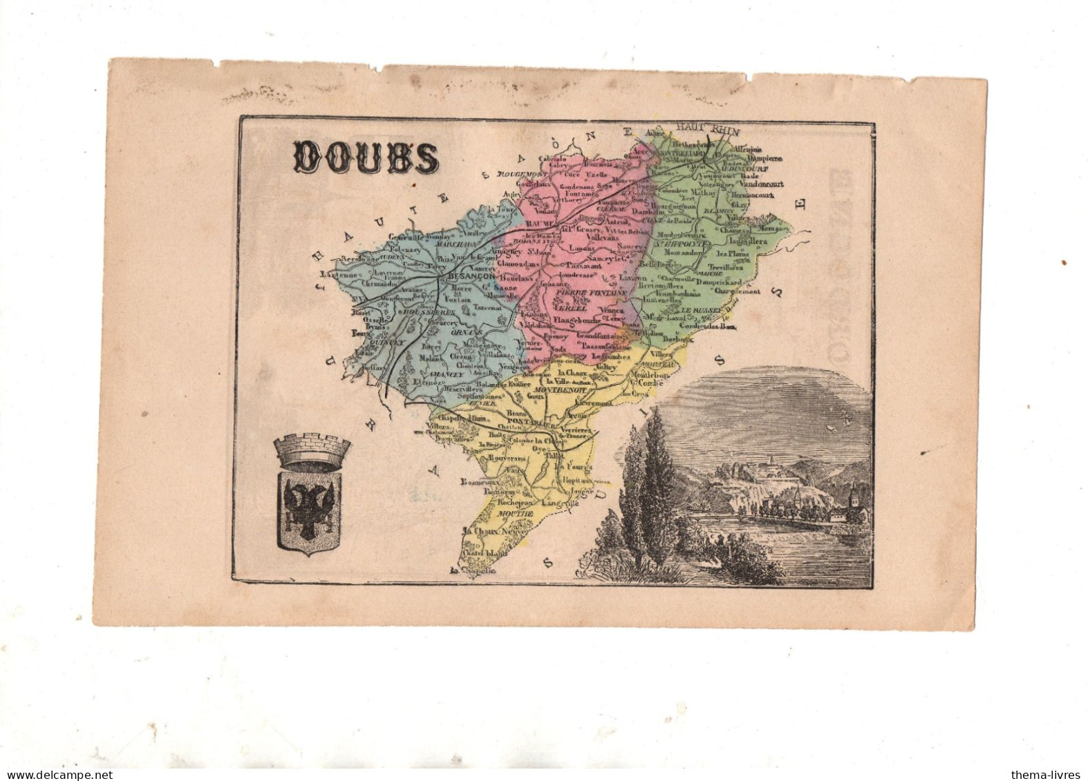 Carte Départementale Couleur  XIXe ..  Recto; DOUBS  Verso DROME    (M6423  D) - Cartes Géographiques