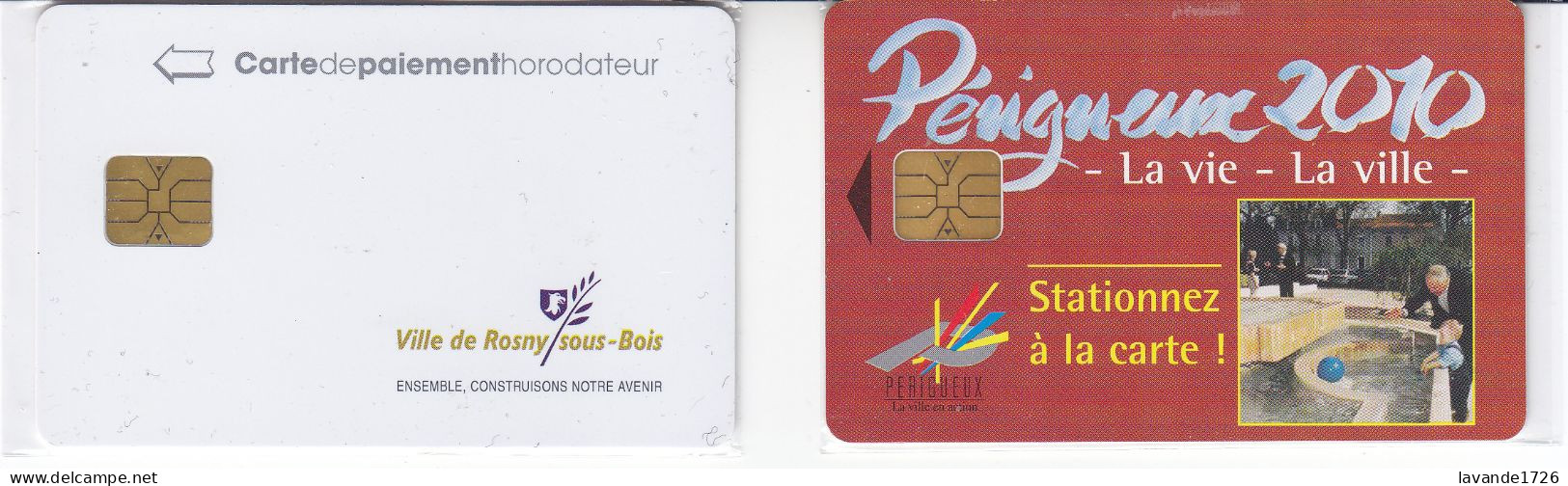 Lot De 2 Cartes De Stationnement De PERIGUEUX Et ROSNY S/BOIS - PIAF Parking Cards