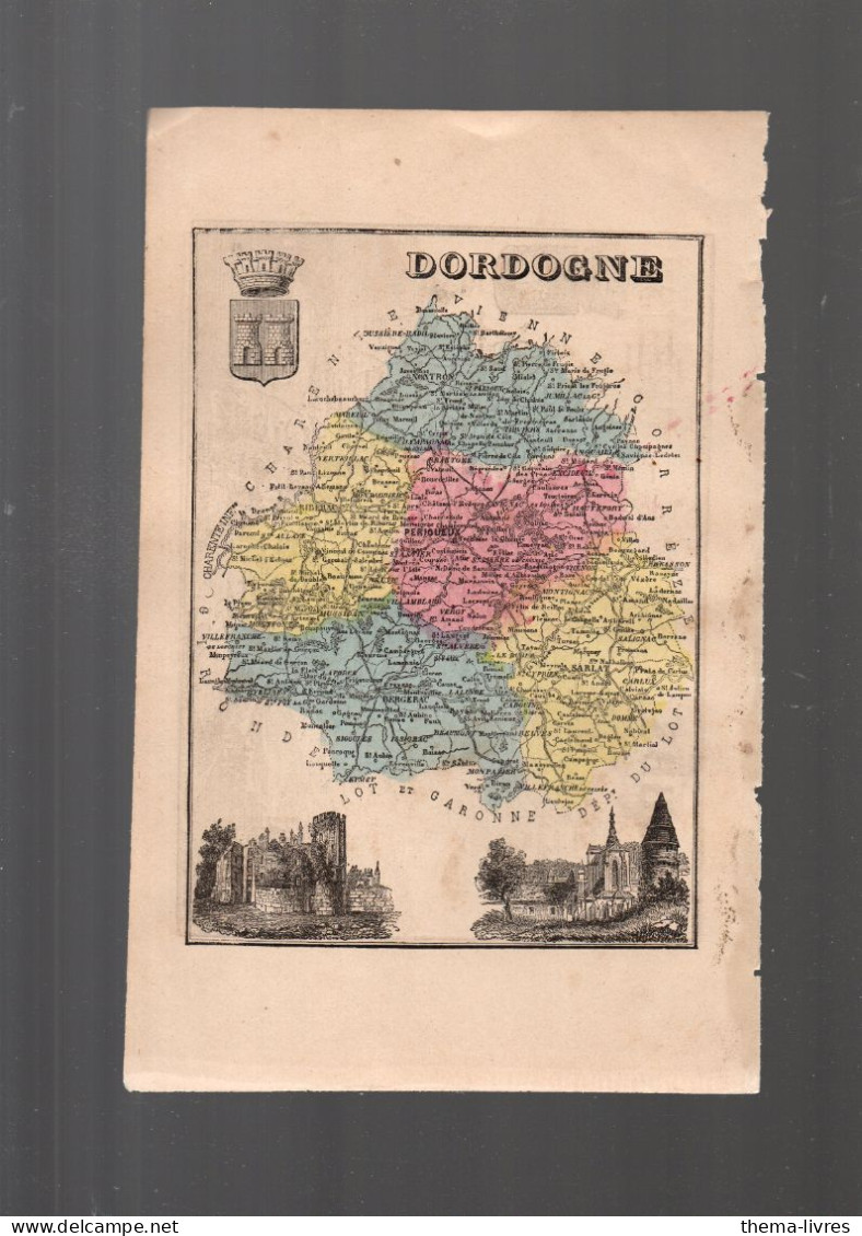 Carte Départementale Couleur  XIXe ..  Recto; DORDOGNE   Verso CREUSE     (M6423 E) - Cartes Géographiques