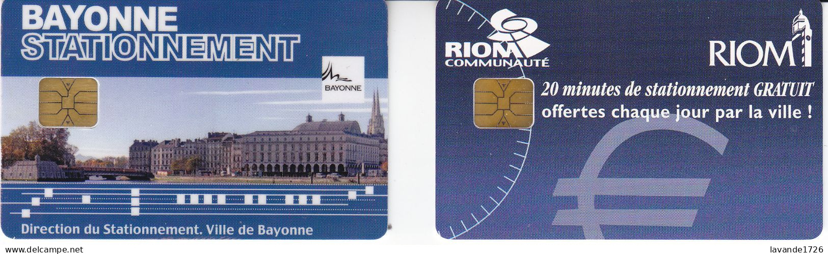 Lot De 2 Cartes De Stationnement De BAYONNE Et RIOM - Cartes De Stationnement, PIAF