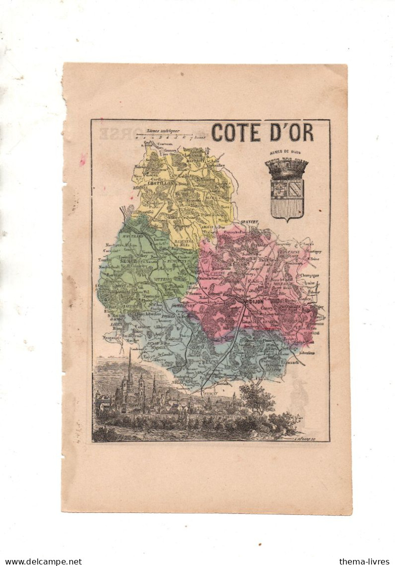 Carte Départementale Couleur  XIXe ..  Recto;COTES DU NORD  Verso COTE D'OR     (M6423 F) - Cartes Géographiques