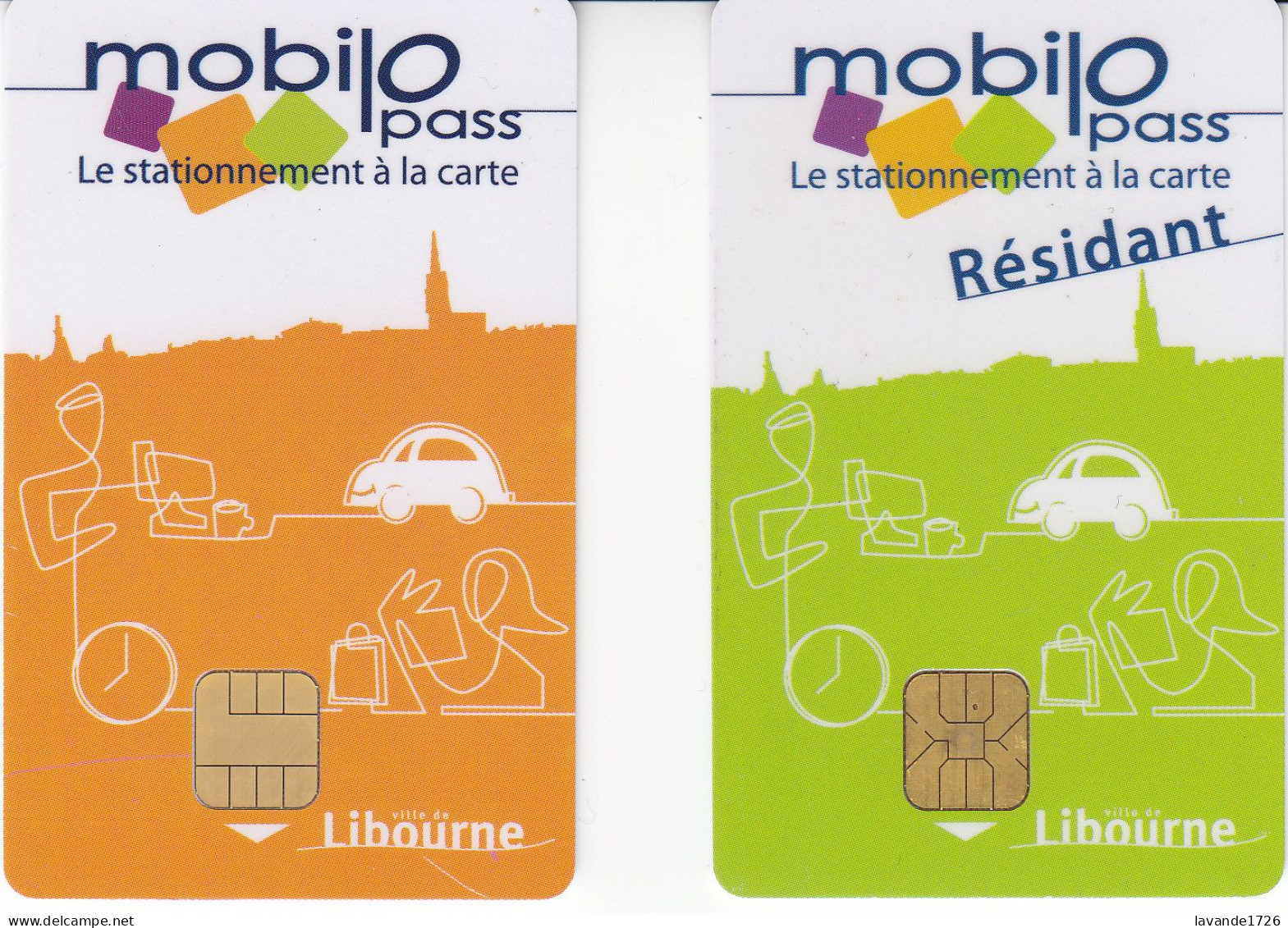Lot De 2 Cartes De Stationnement De LIBOURNE - Scontrini Di Parcheggio