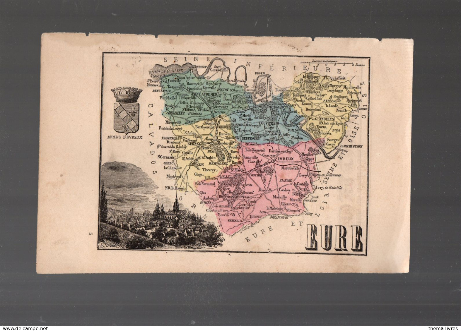 Carte Départementale Couleur  XIXe ..  Recto; EURE  Verso EURE ET LOIR    (M6423 F) - Cartes Géographiques