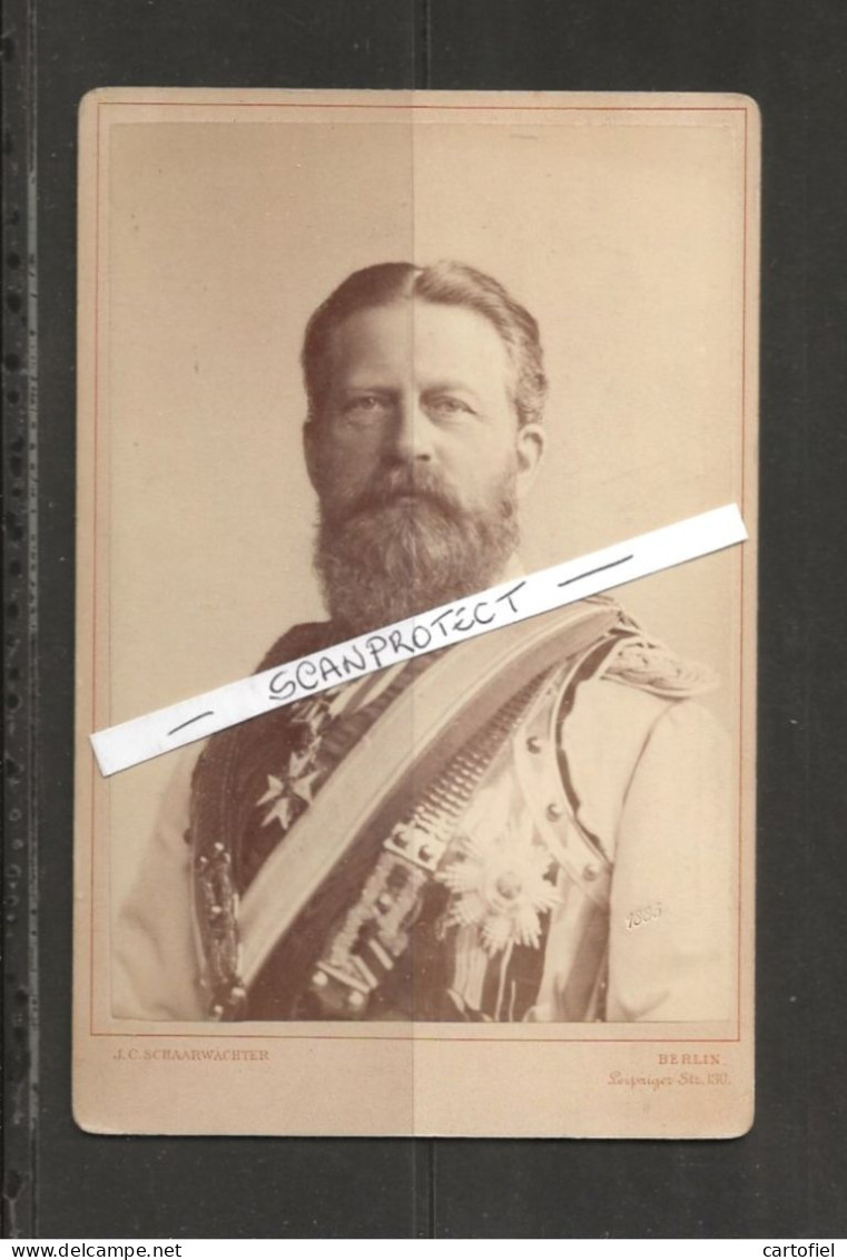 KAISER-FREDERIC III-Friedrich Wilhelm Nikolaus Karl Von Preußen-ORIGINAL-KABINET-PHOTO-1885-J.C.SCHAARWACHTER-BERLIN-RAR - Célébrités